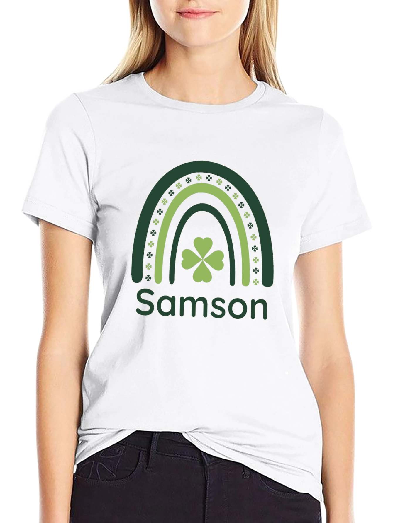 Samson St. Patricks Day Rainbow Clover T-Shirt