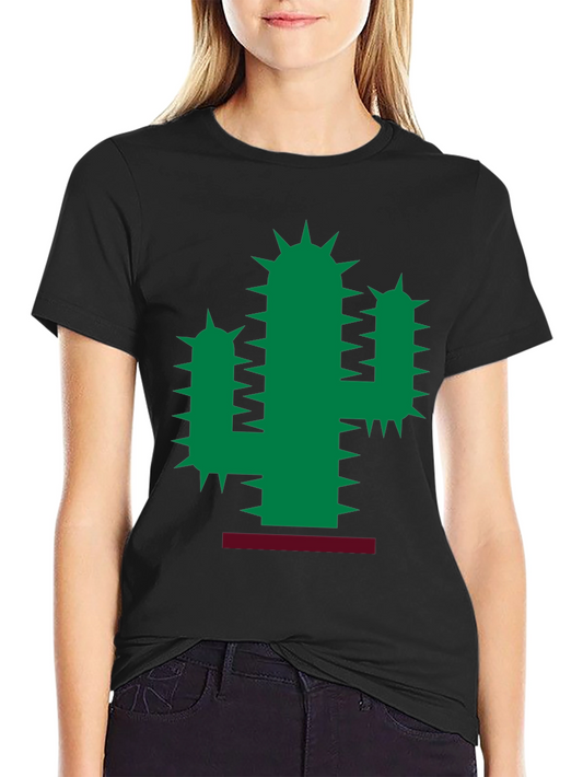 Cactus Graphic Print Mens Black T-Shirt