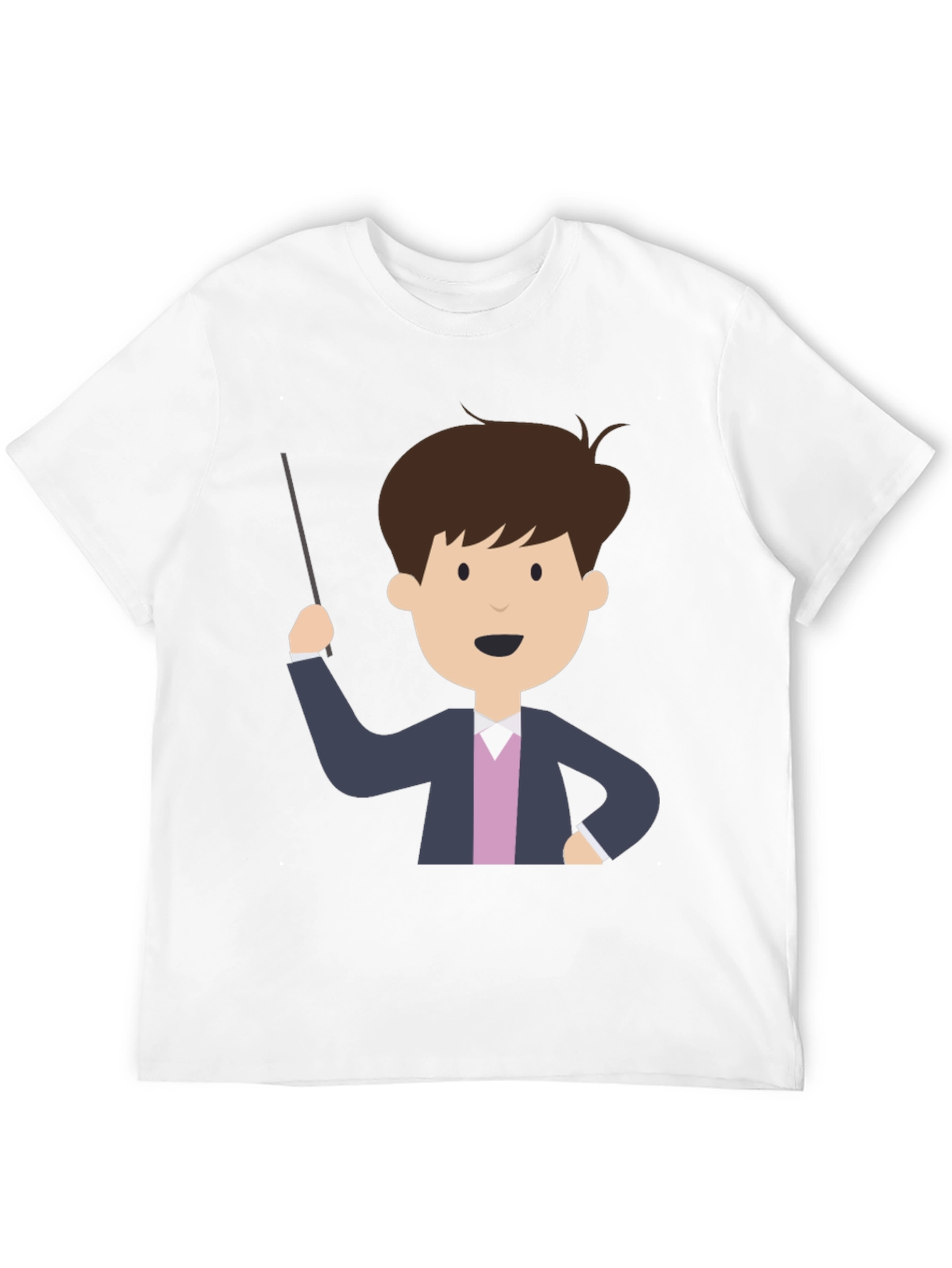 Cartoon Teacher Black T-Shirt