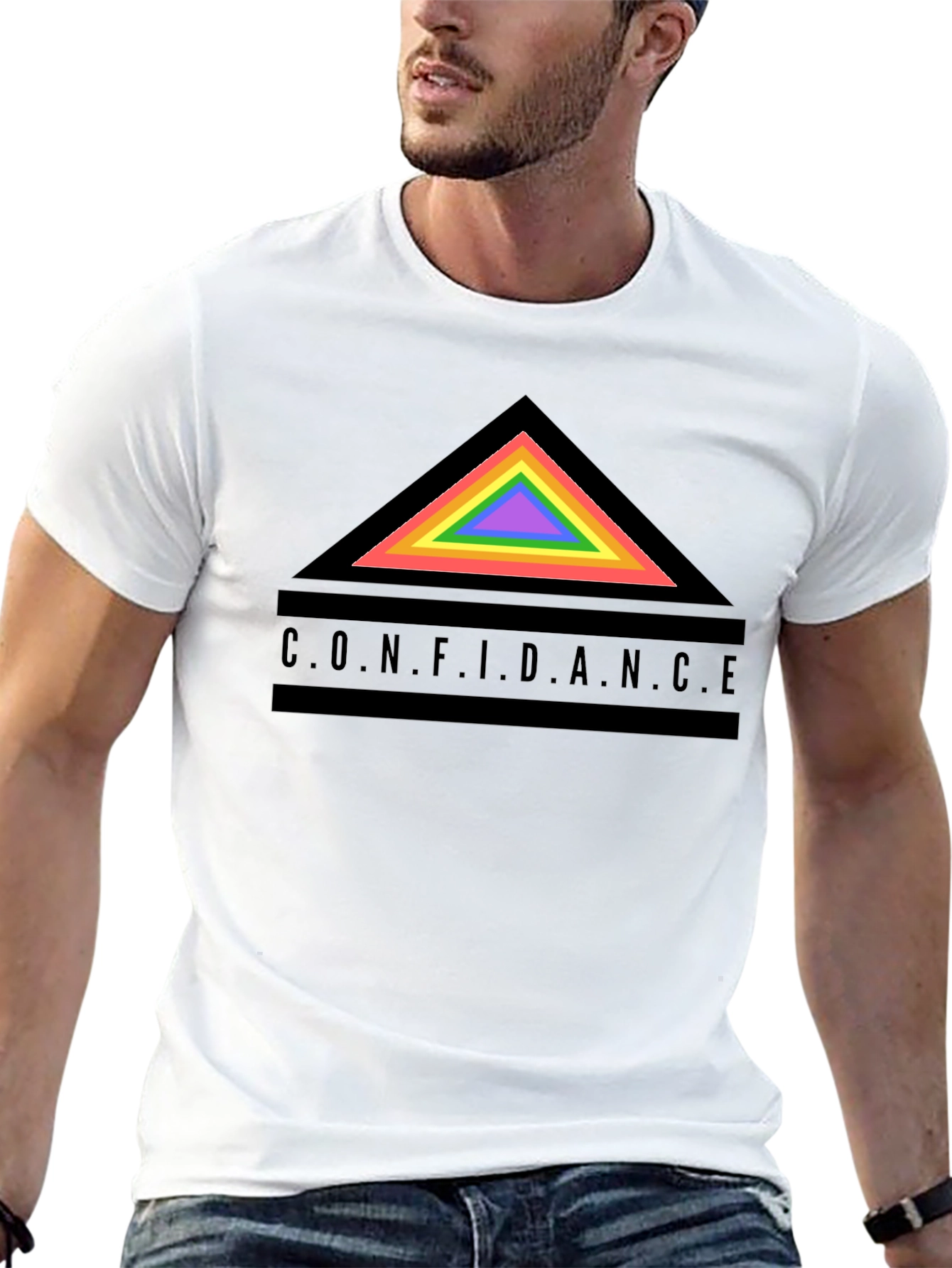 Confidence Rainbow Triangle Graphic Tee