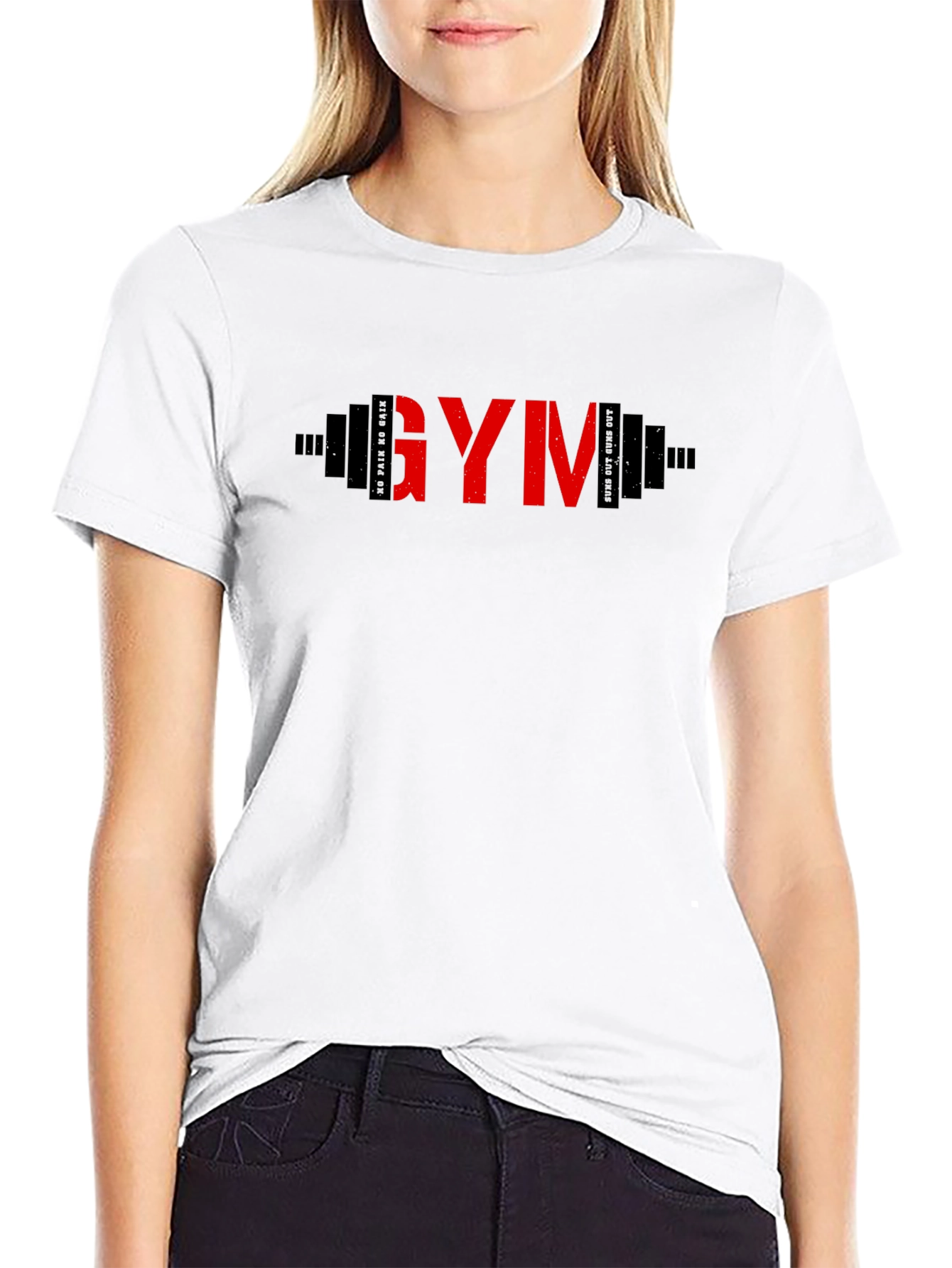 GYM Barbell Graphic T-Shirt - Fitness Apparel