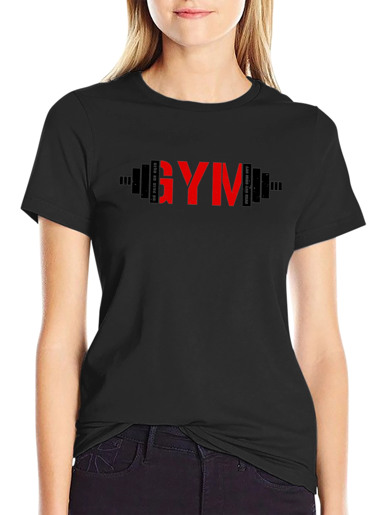 GYM Barbell Graphic T-Shirt - Fitness Apparel