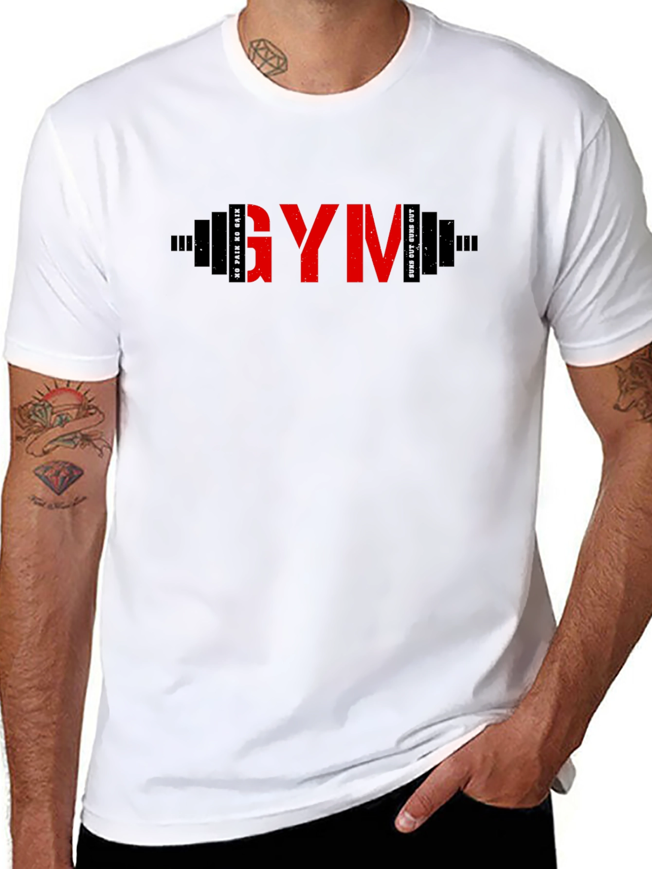 GYM Barbell Graphic T-Shirt - Fitness Apparel