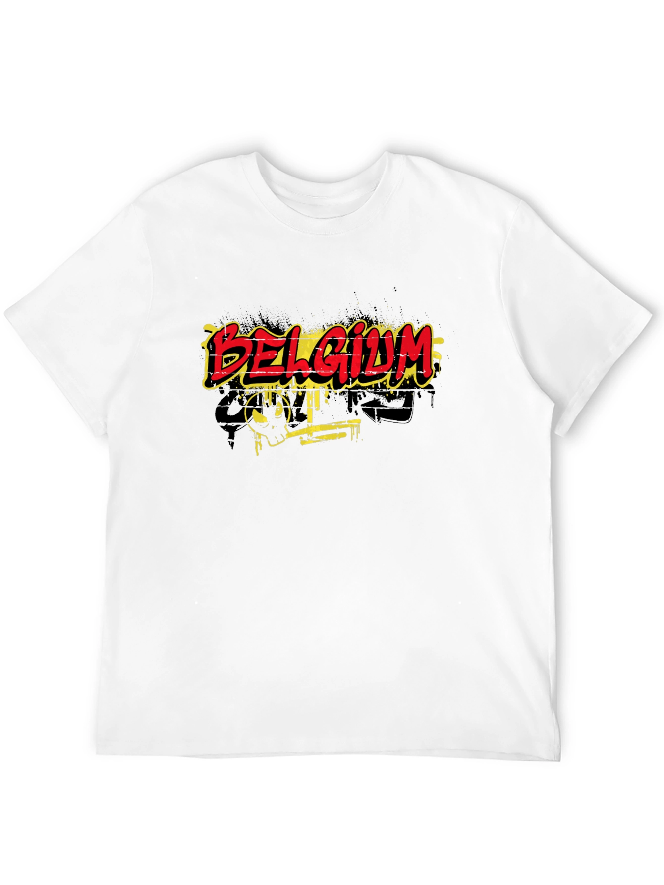 Belgium Graphic Print Black T-Shirt
