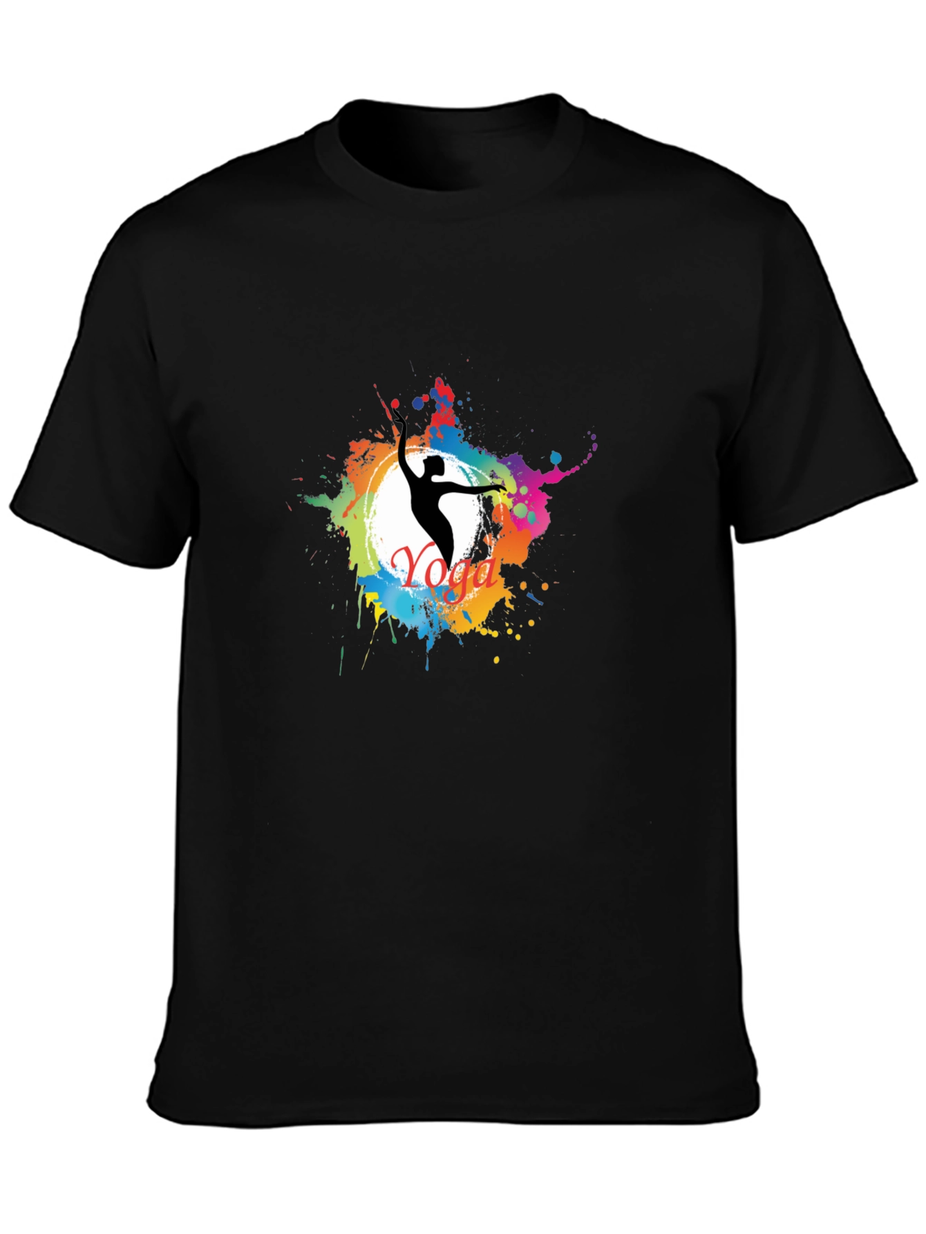 Yoga Splash Black T-Shirt