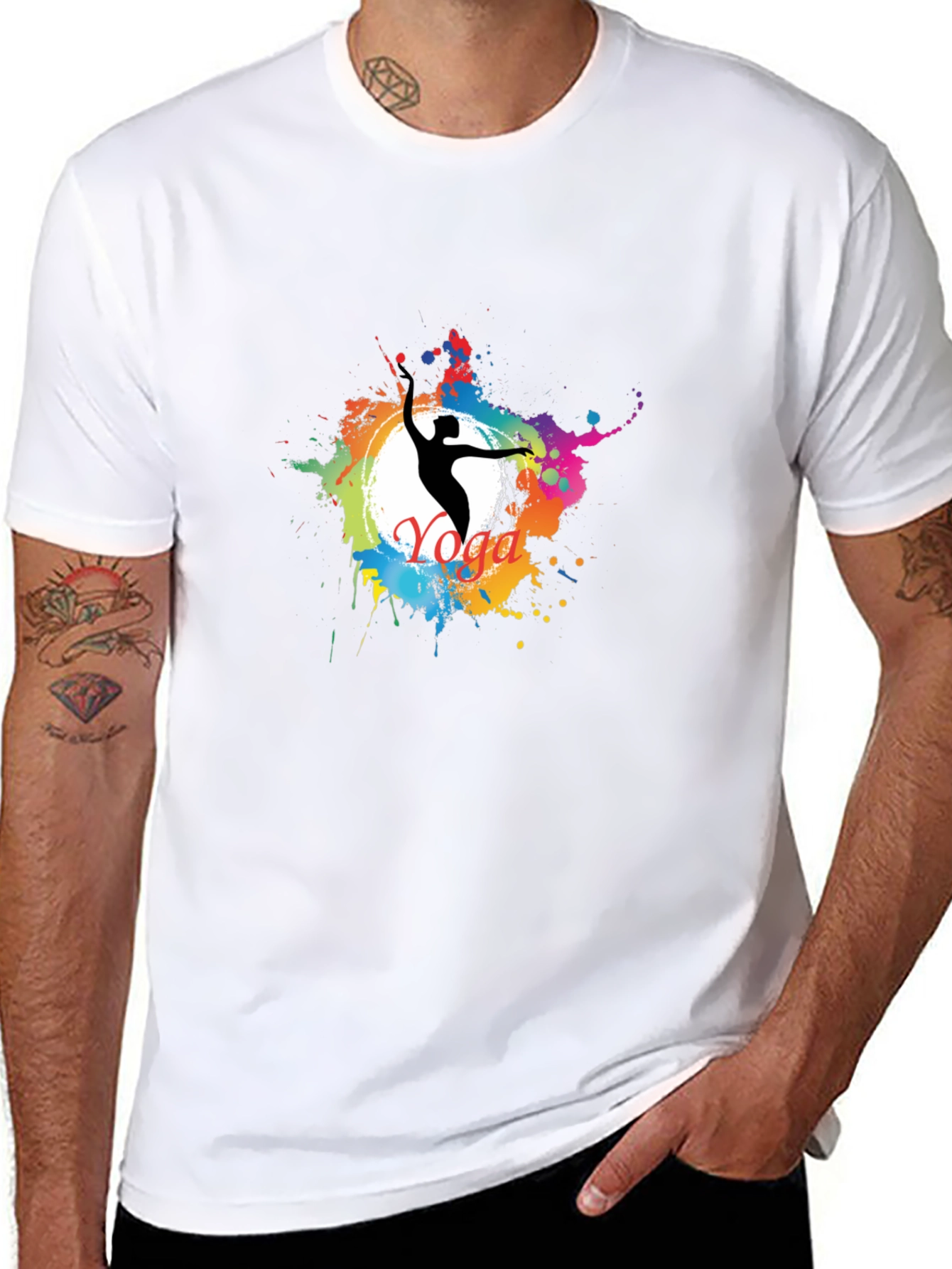 Yoga Splash Black T-Shirt