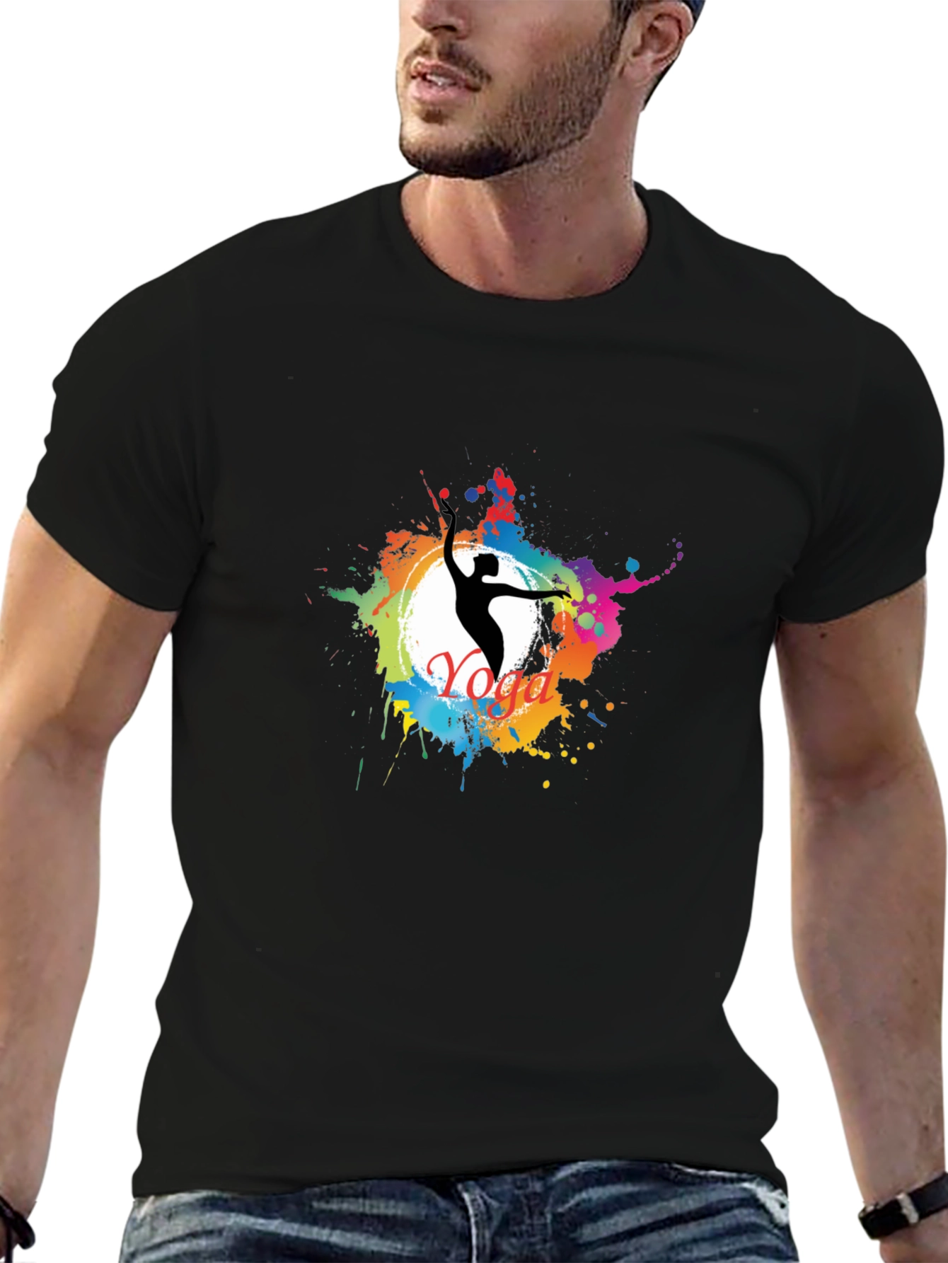 Yoga Splash Black T-Shirt