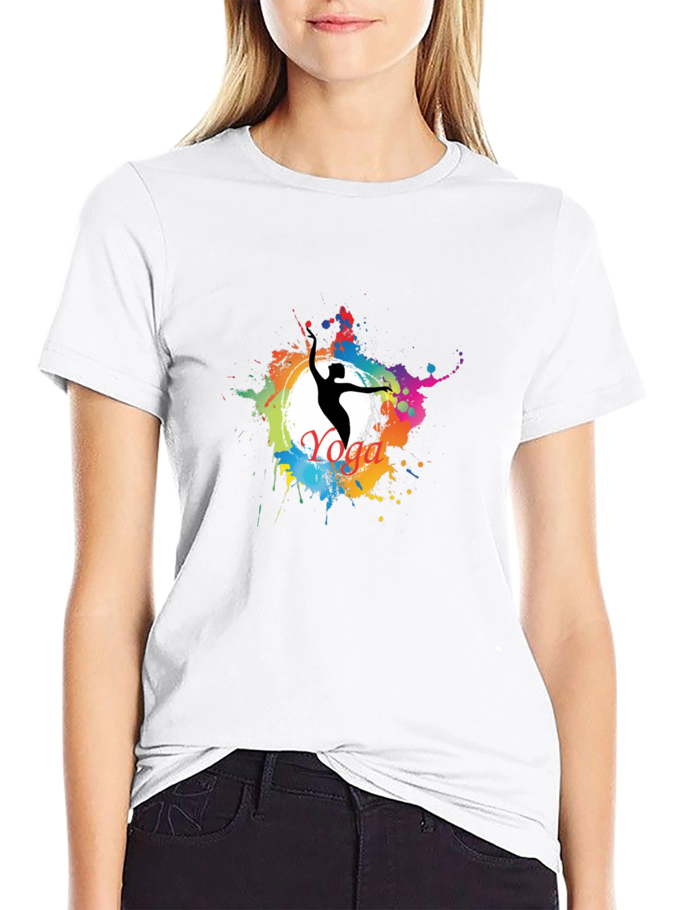 Yoga Splash Black T-Shirt