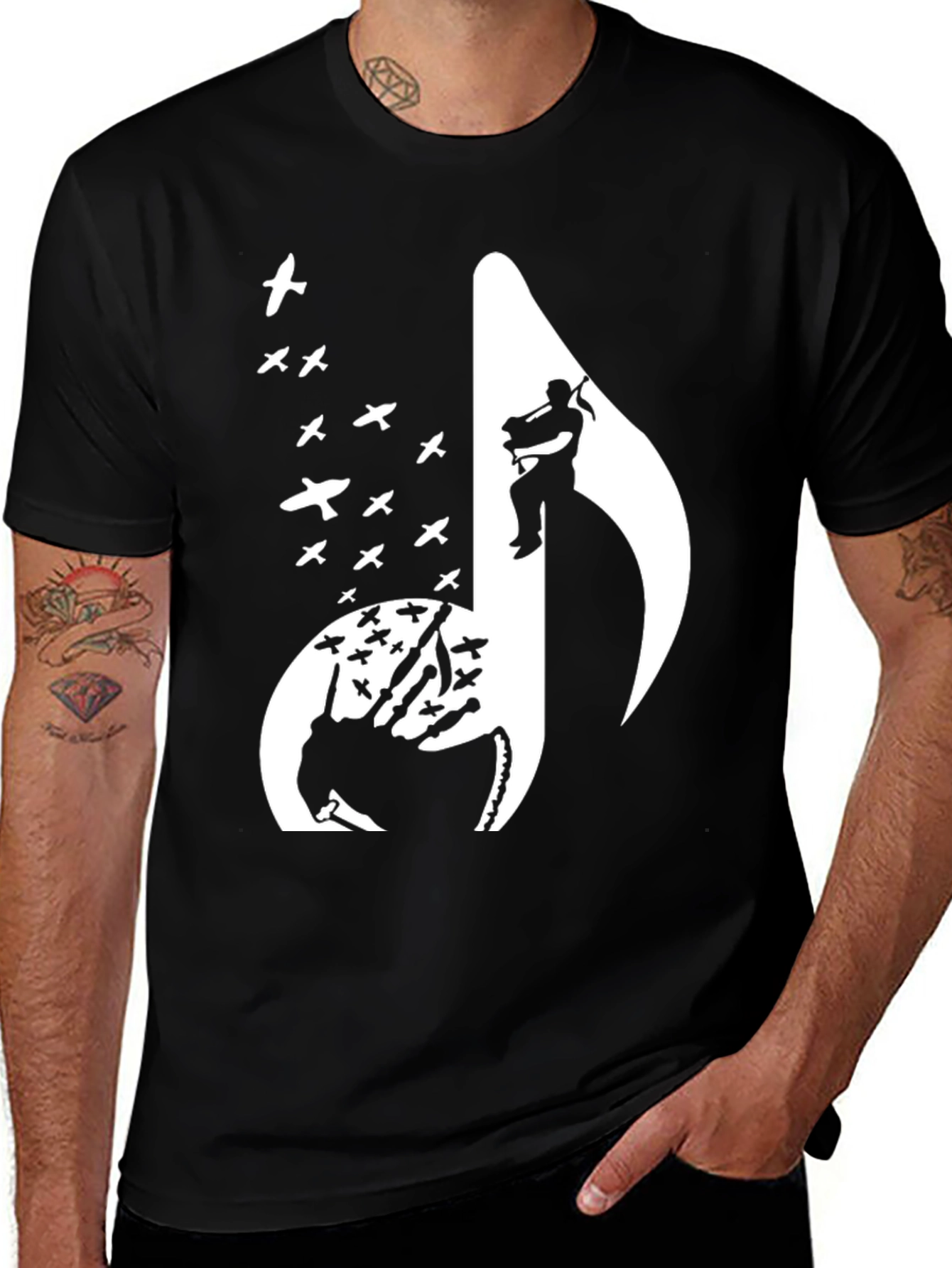 Bagpipe Musician Silhouette T-Shirt