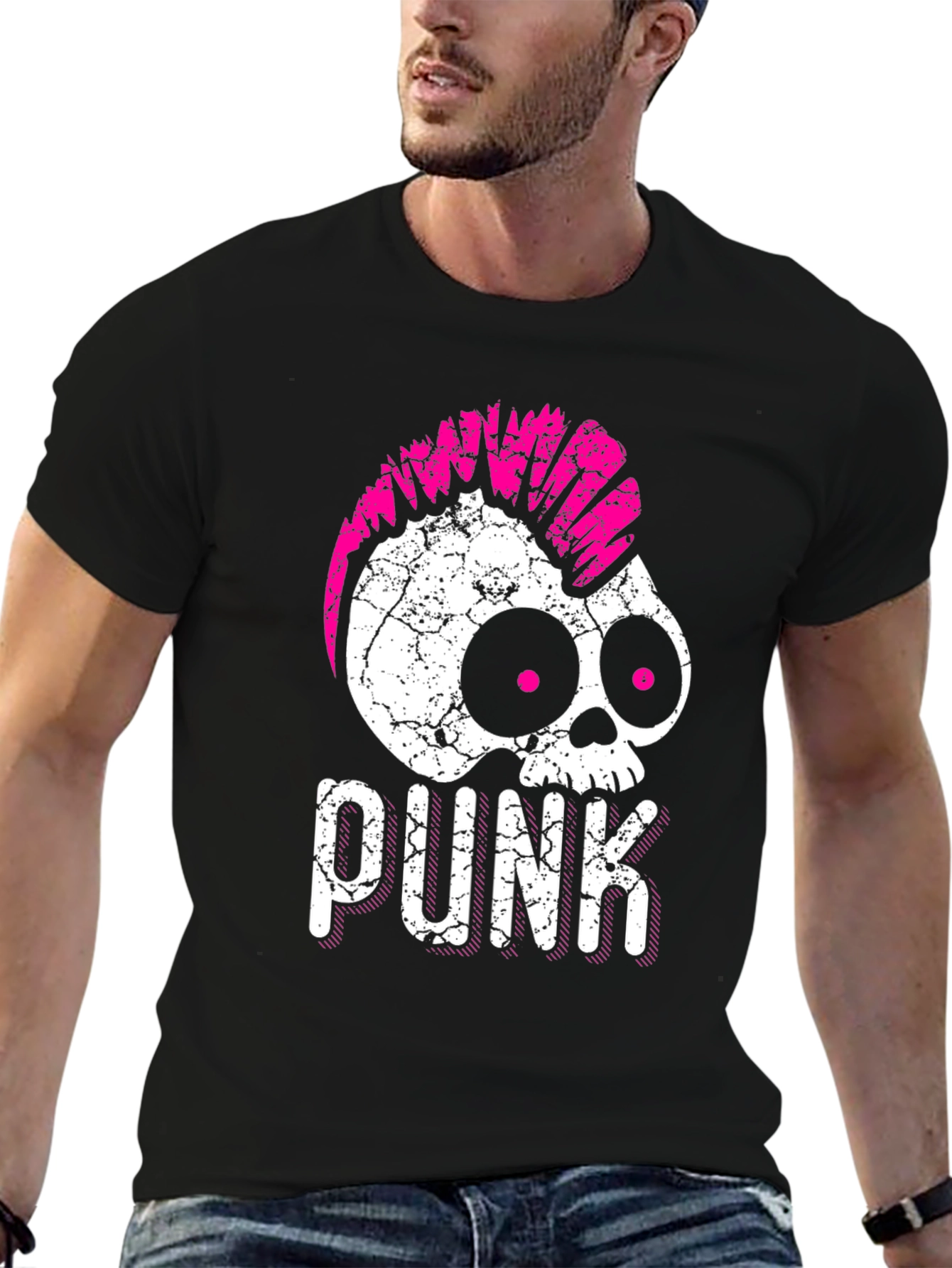 Punk Skull Graphic T-Shirt - Edgy Style