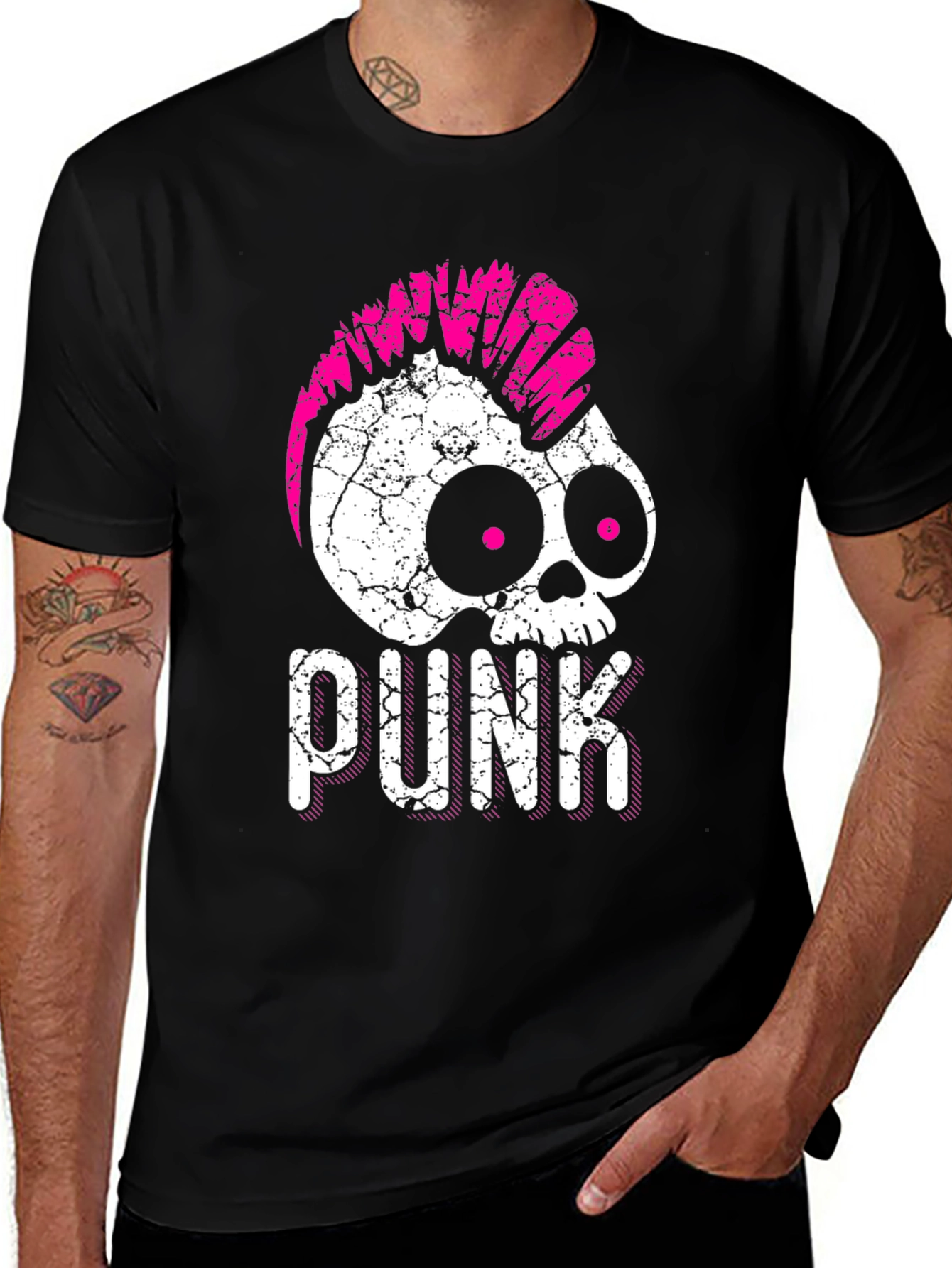 Punk Skull Graphic T-Shirt - Edgy Style