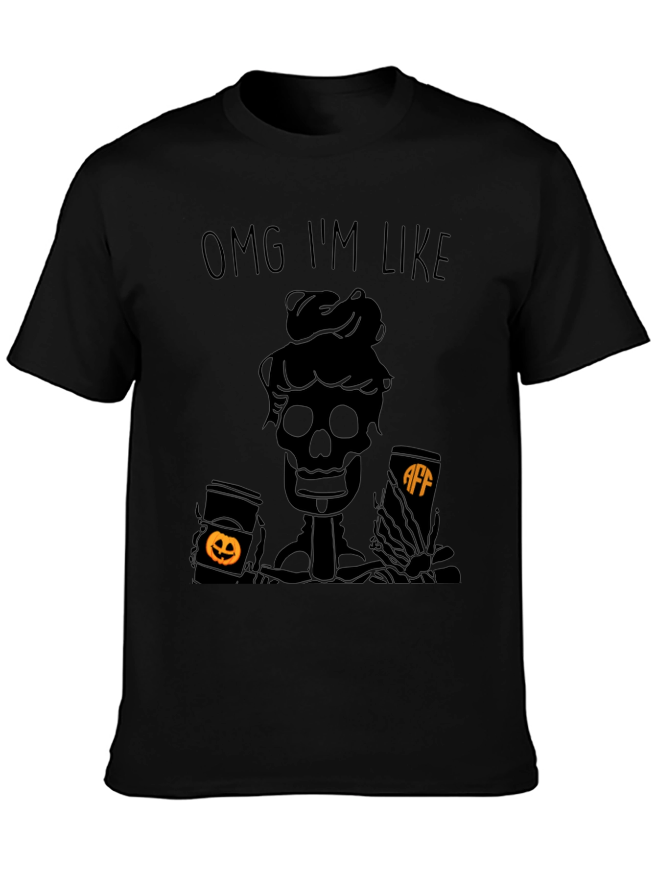 OMG IM LIKE Skeleton Coffee Halloween Tee
