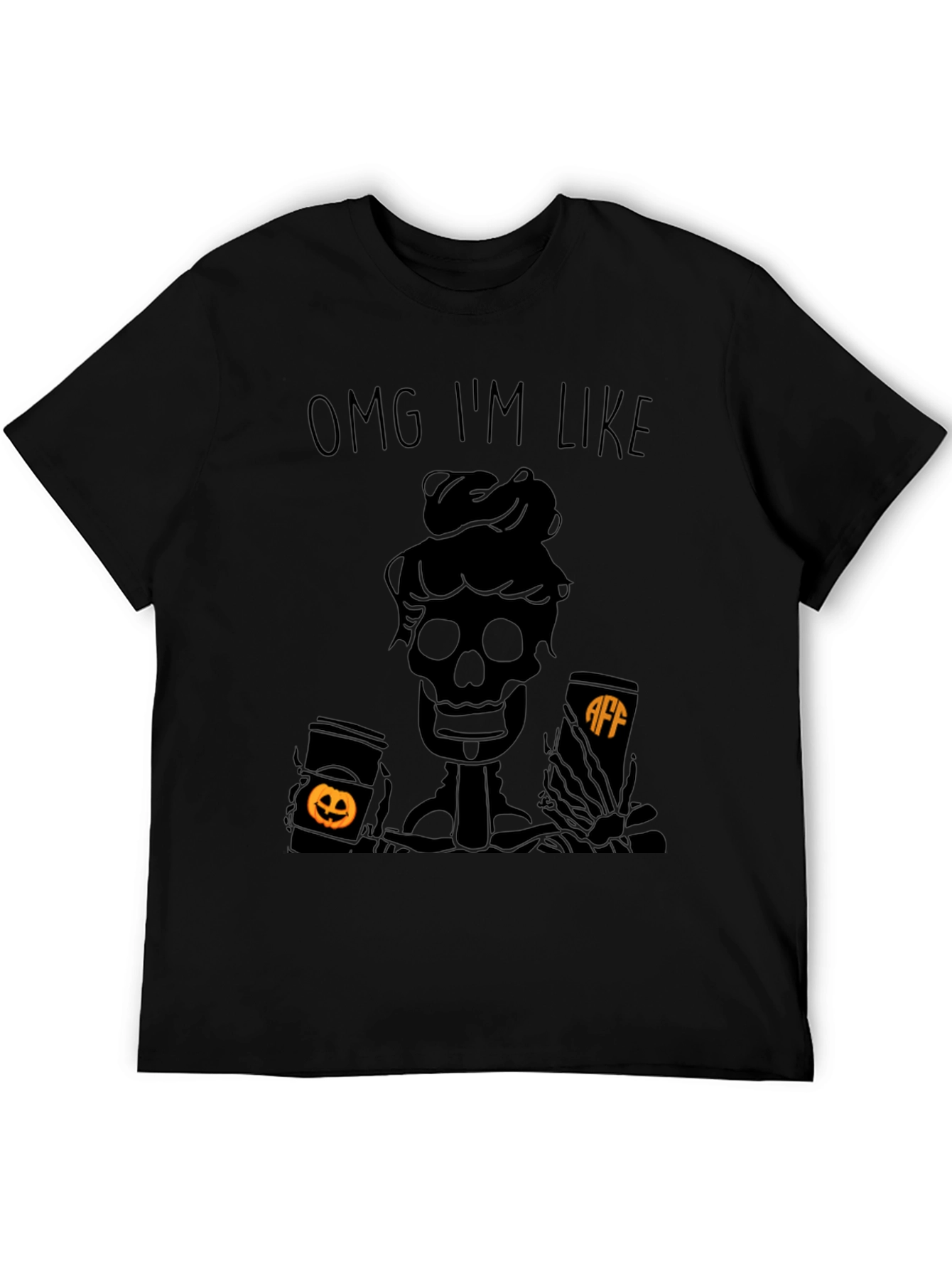 OMG IM LIKE Skeleton Coffee Halloween Tee