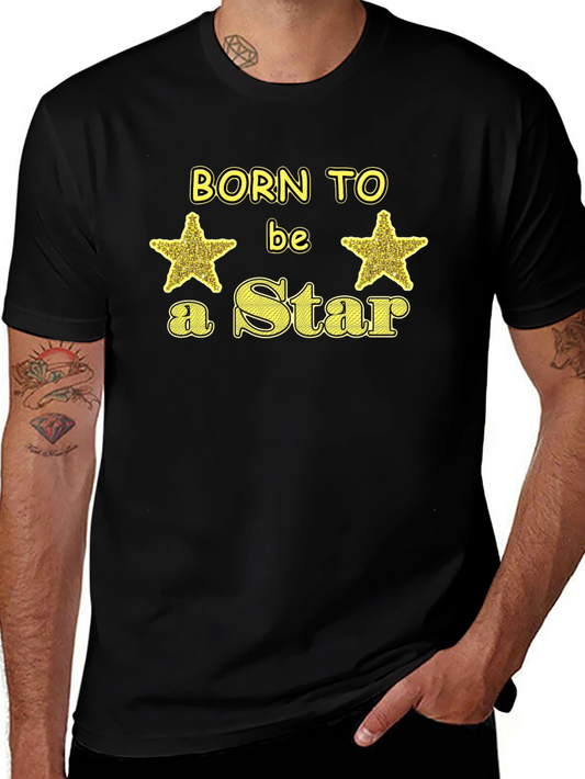 Born to be a Star Graphic Tee - Black Cotton T-Shirt