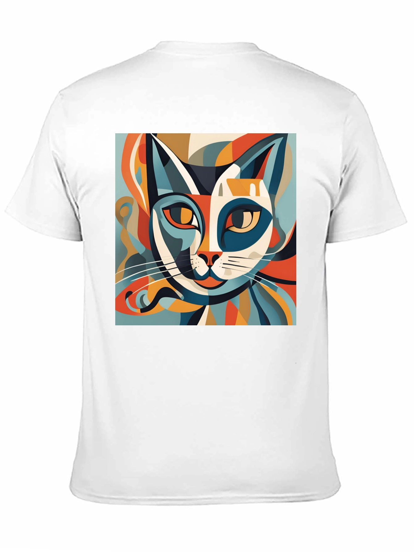 Abstract Cat Graphic Tee - Modern Art Style