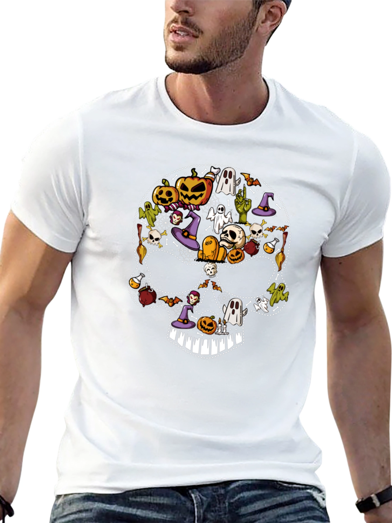Halloween Skull Graphic Tee