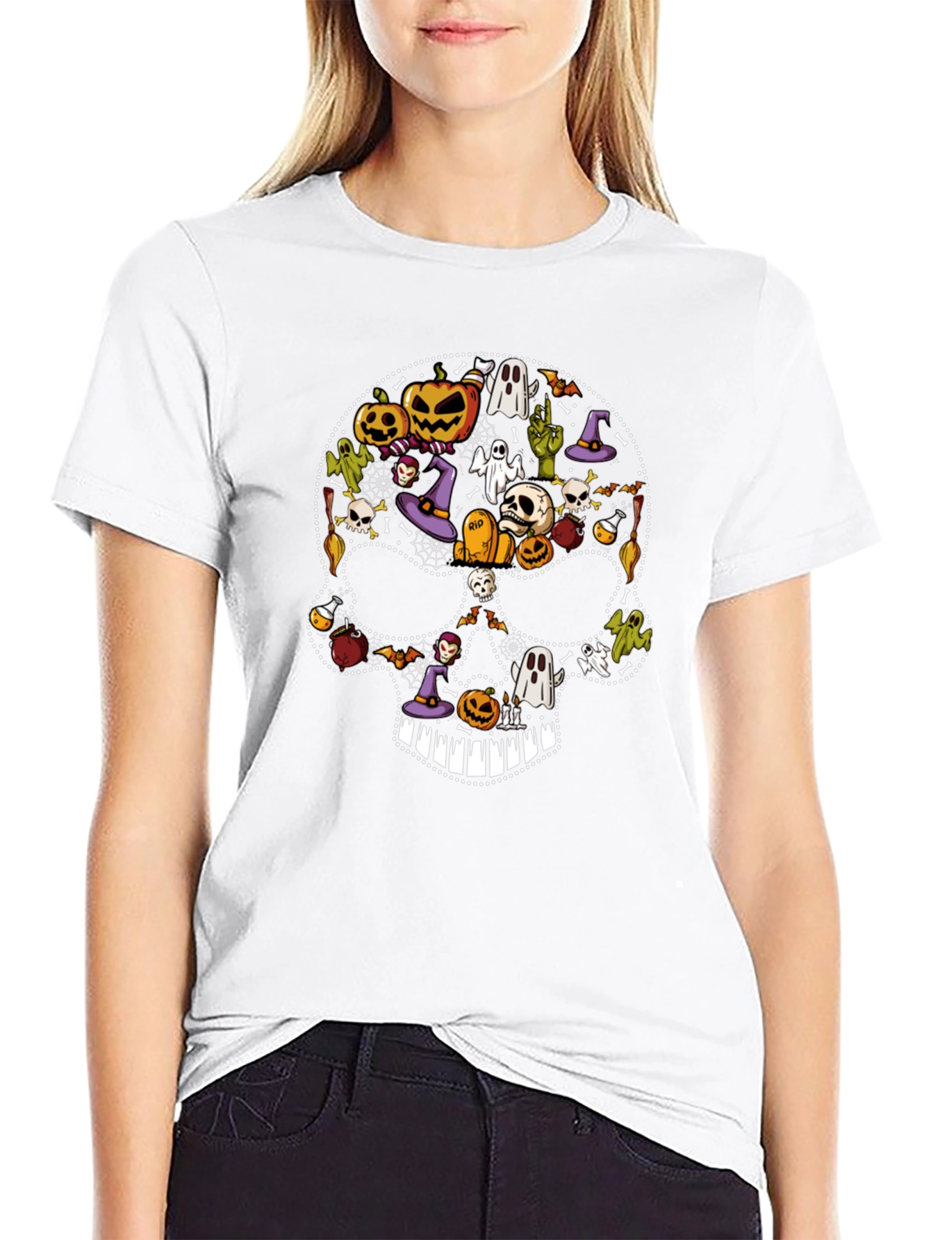Halloween Skull Graphic Tee