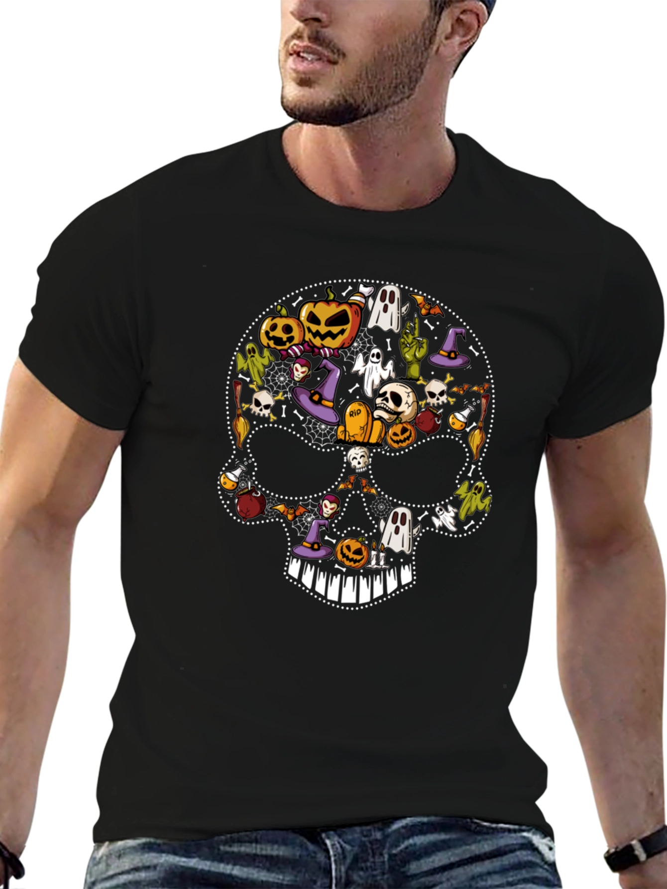 Halloween Skull Graphic Tee