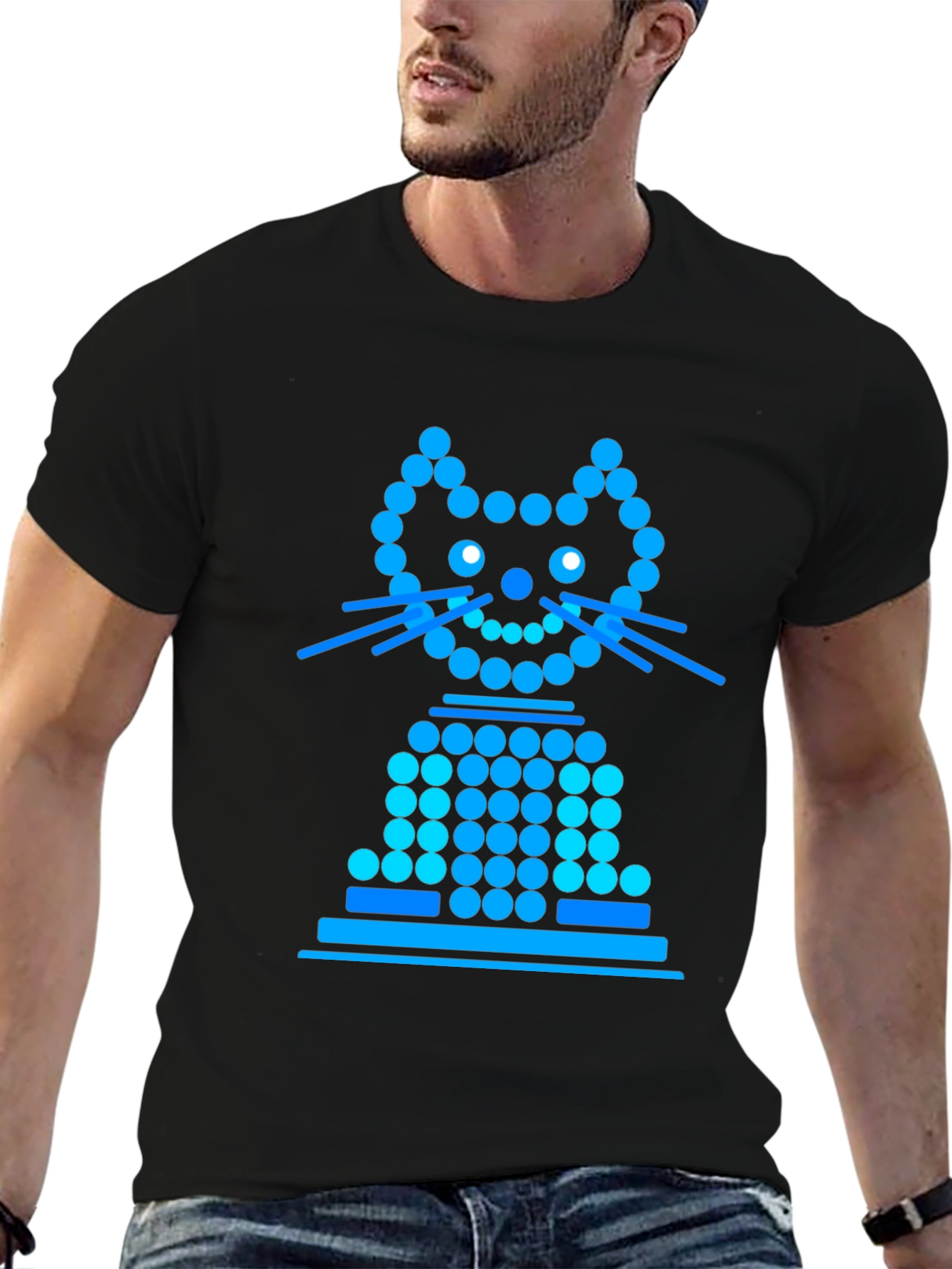 Cyberpunk Cat Tee - Glowing Neon Kitten Shirt
