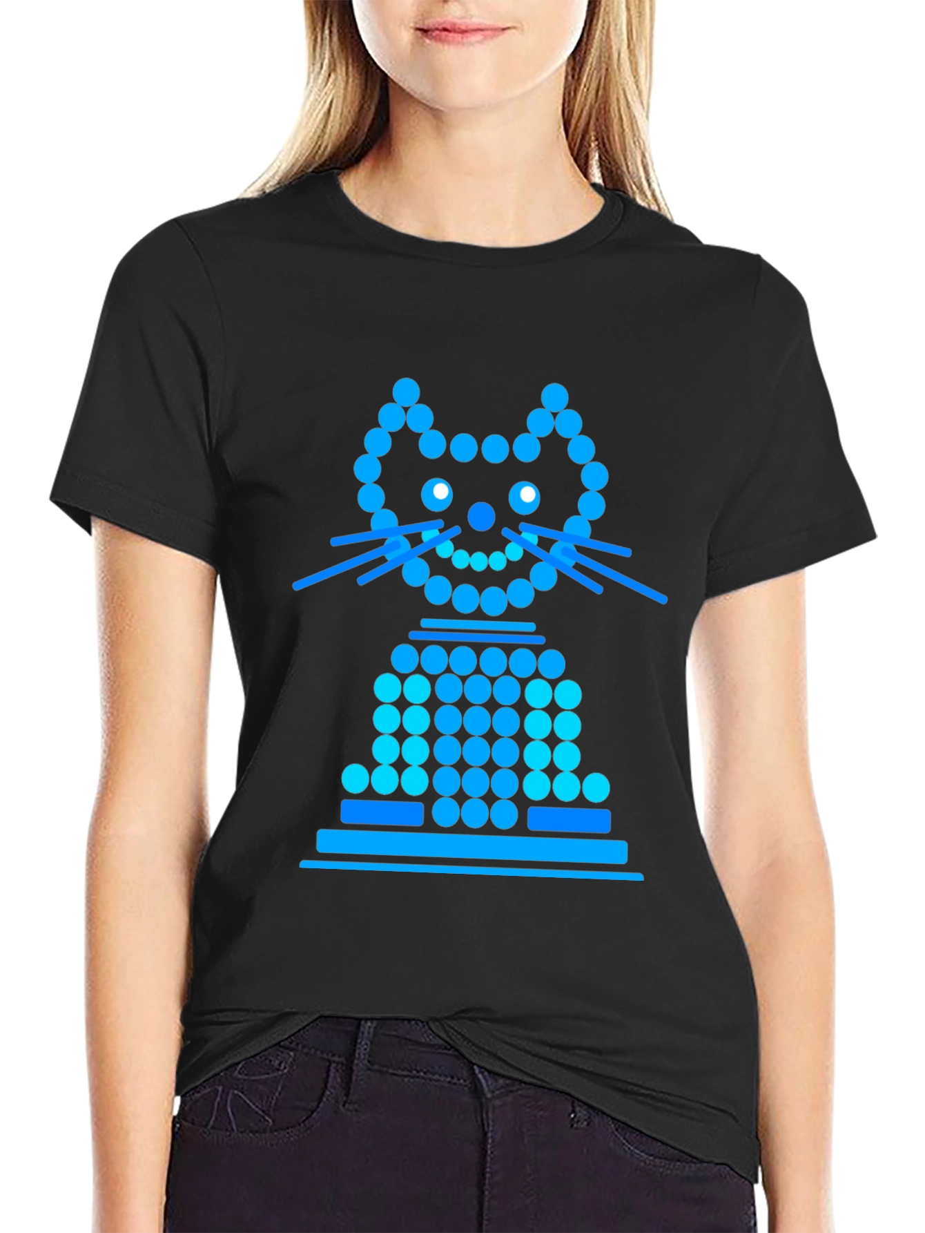 Cyberpunk Cat Tee - Glowing Neon Kitten Shirt