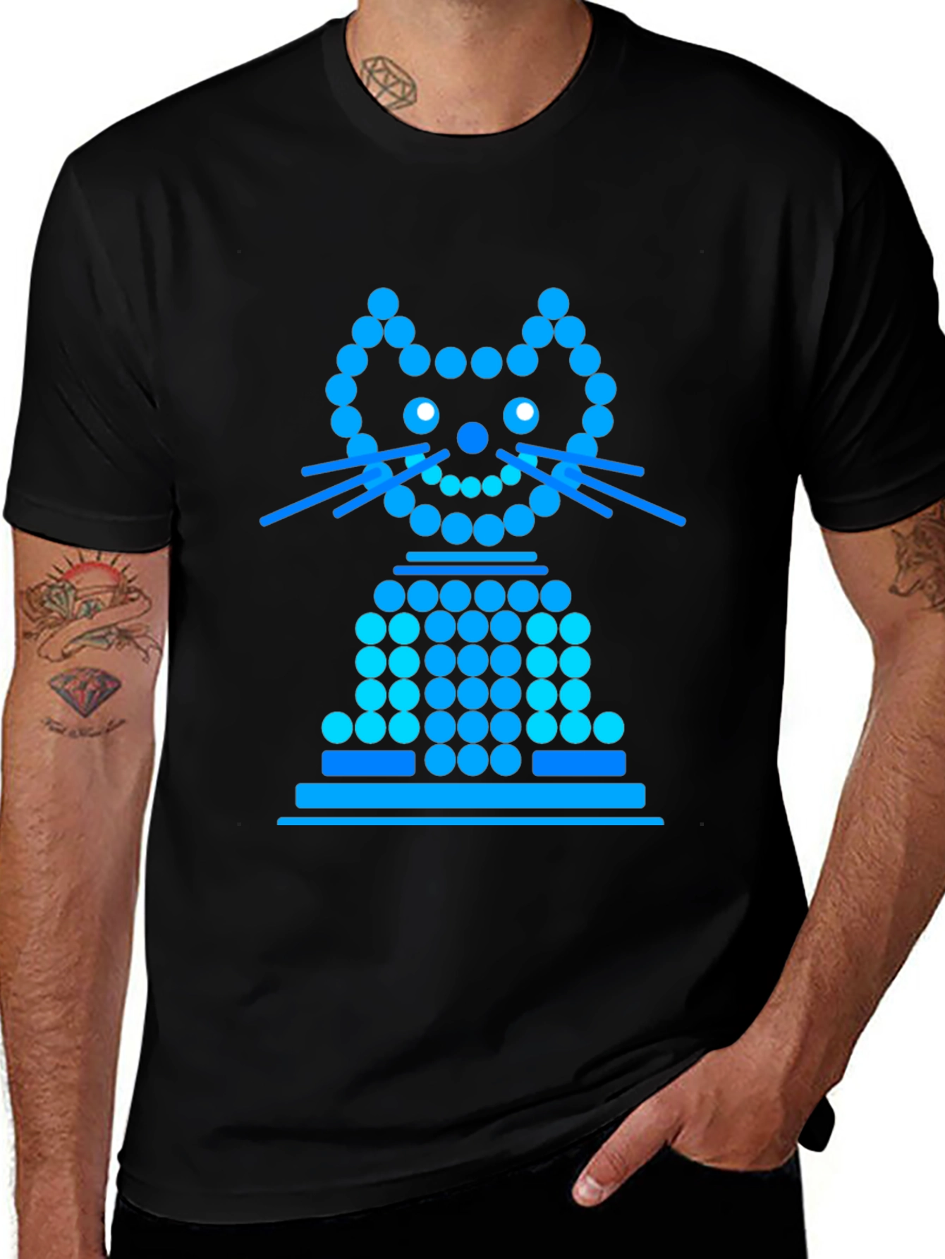 Cyberpunk Cat Tee - Glowing Neon Kitten Shirt