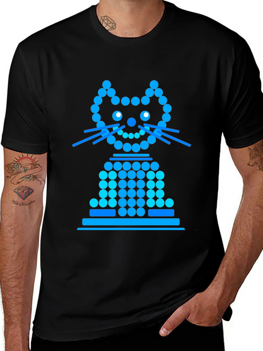 Cyberpunk Cat Tee - Glowing Neon Kitten Shirt