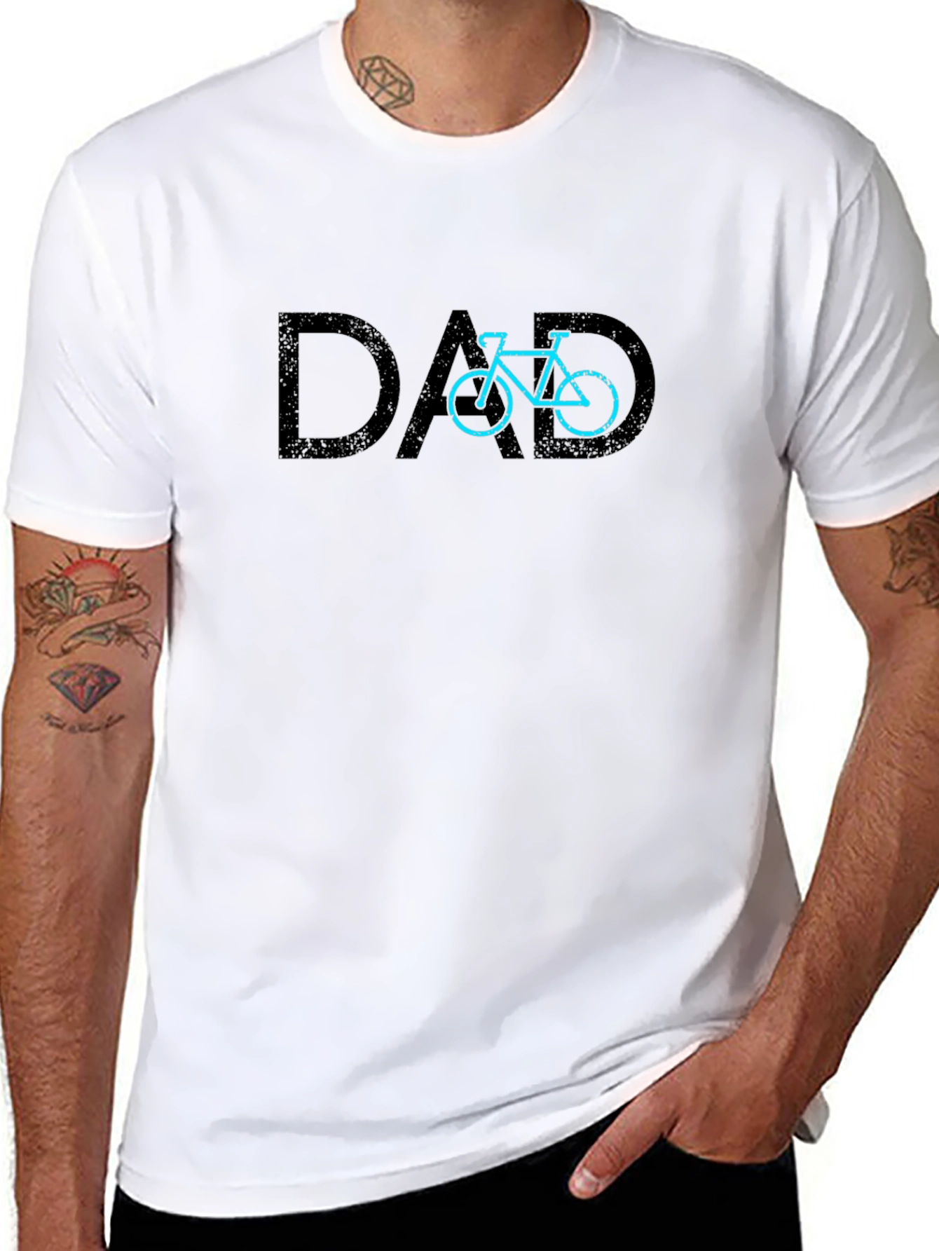 Dad Bicycle Graphic T-Shirt - Black Cotton Tee