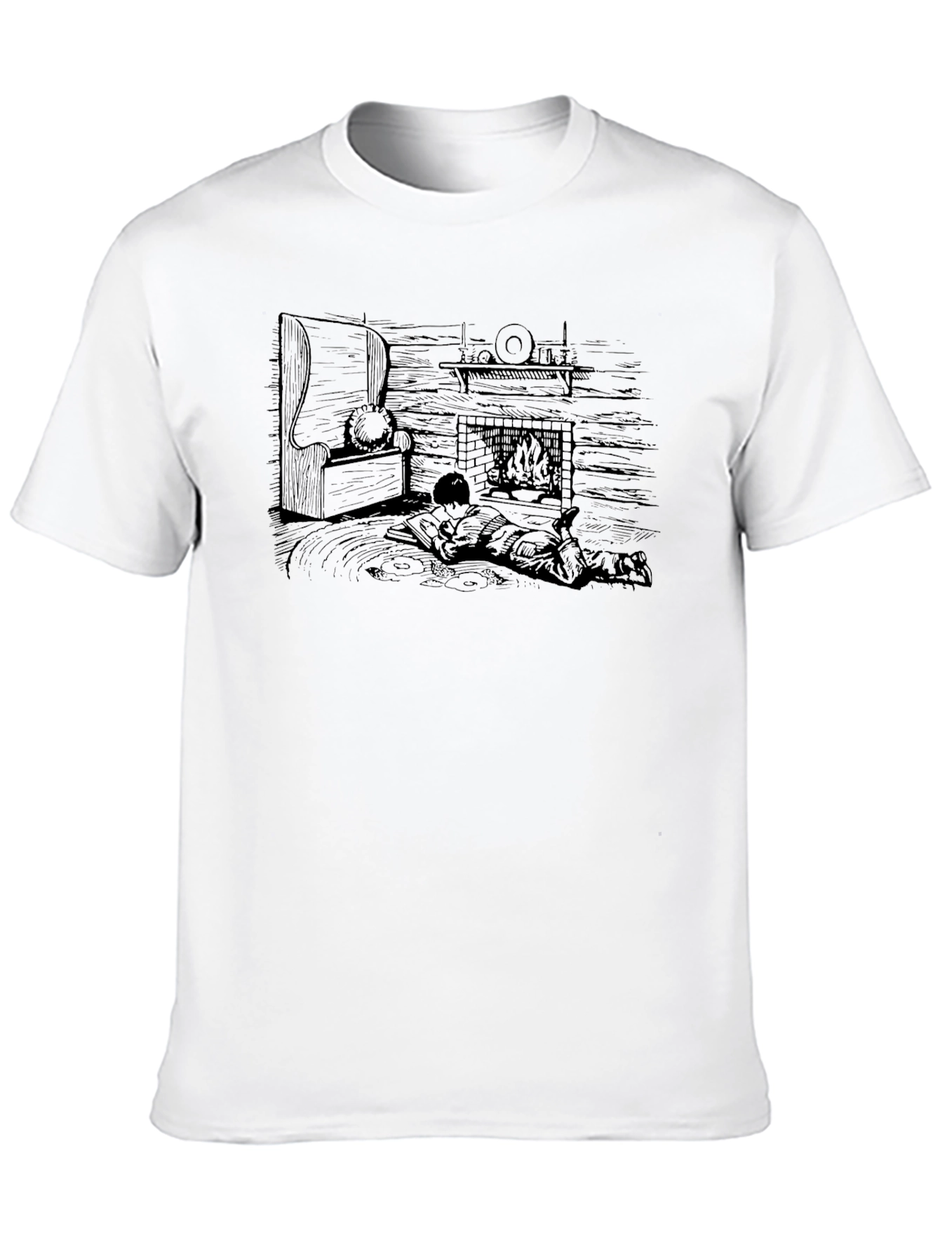 Cozy Cabin Scene Graphic T-Shirt