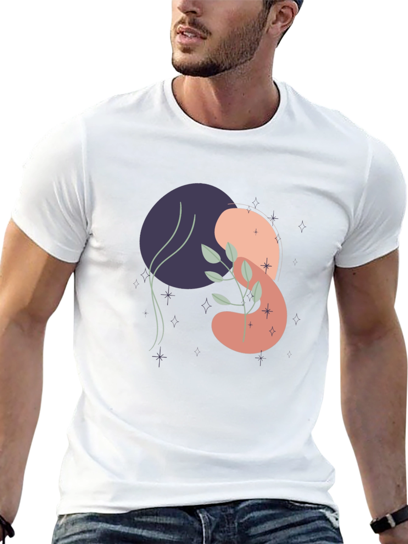 Modern Abstract Art Print Black T-Shirt