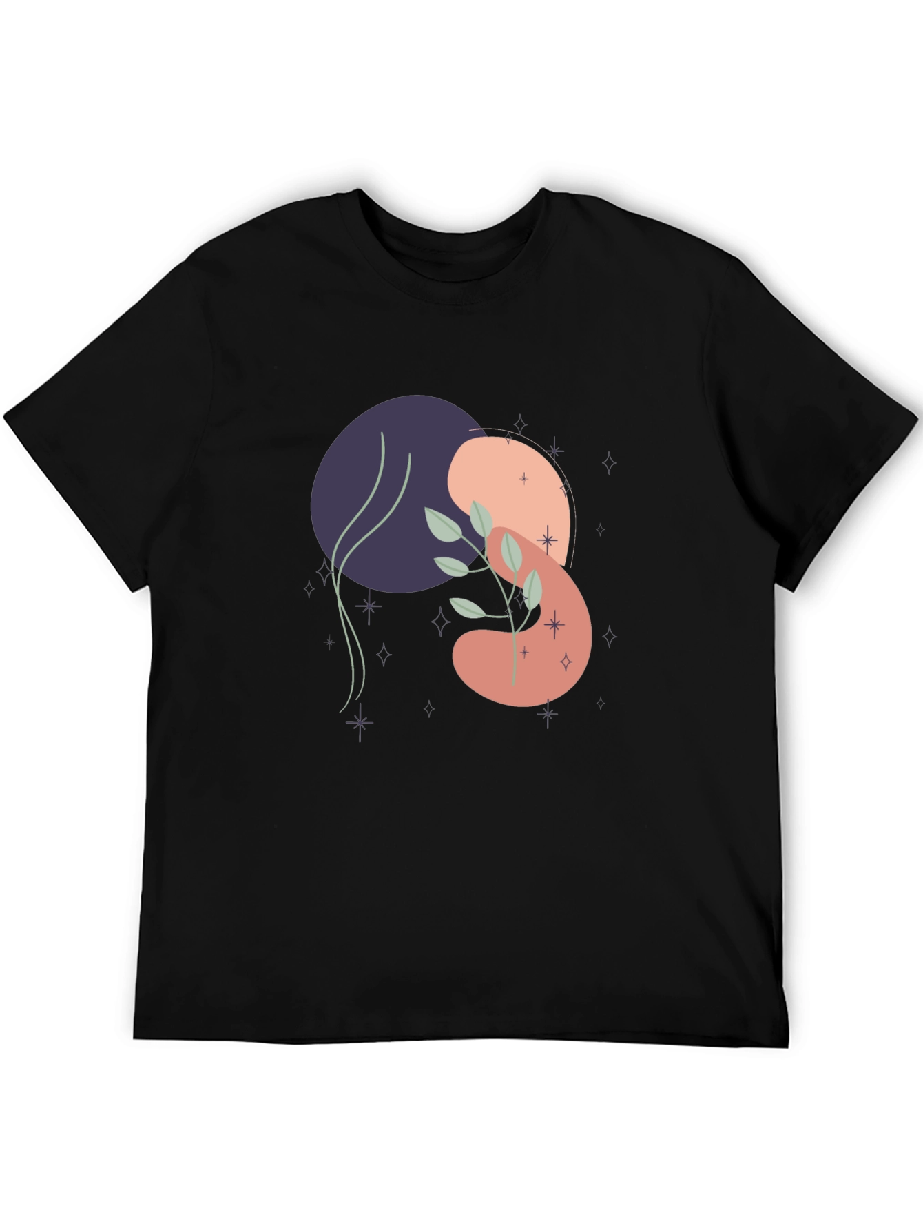 Modern Abstract Art Print Black T-Shirt