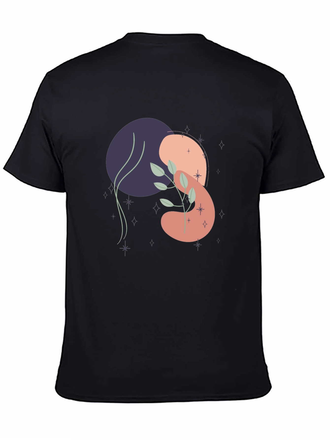 Modern Abstract Art Print Black T-Shirt