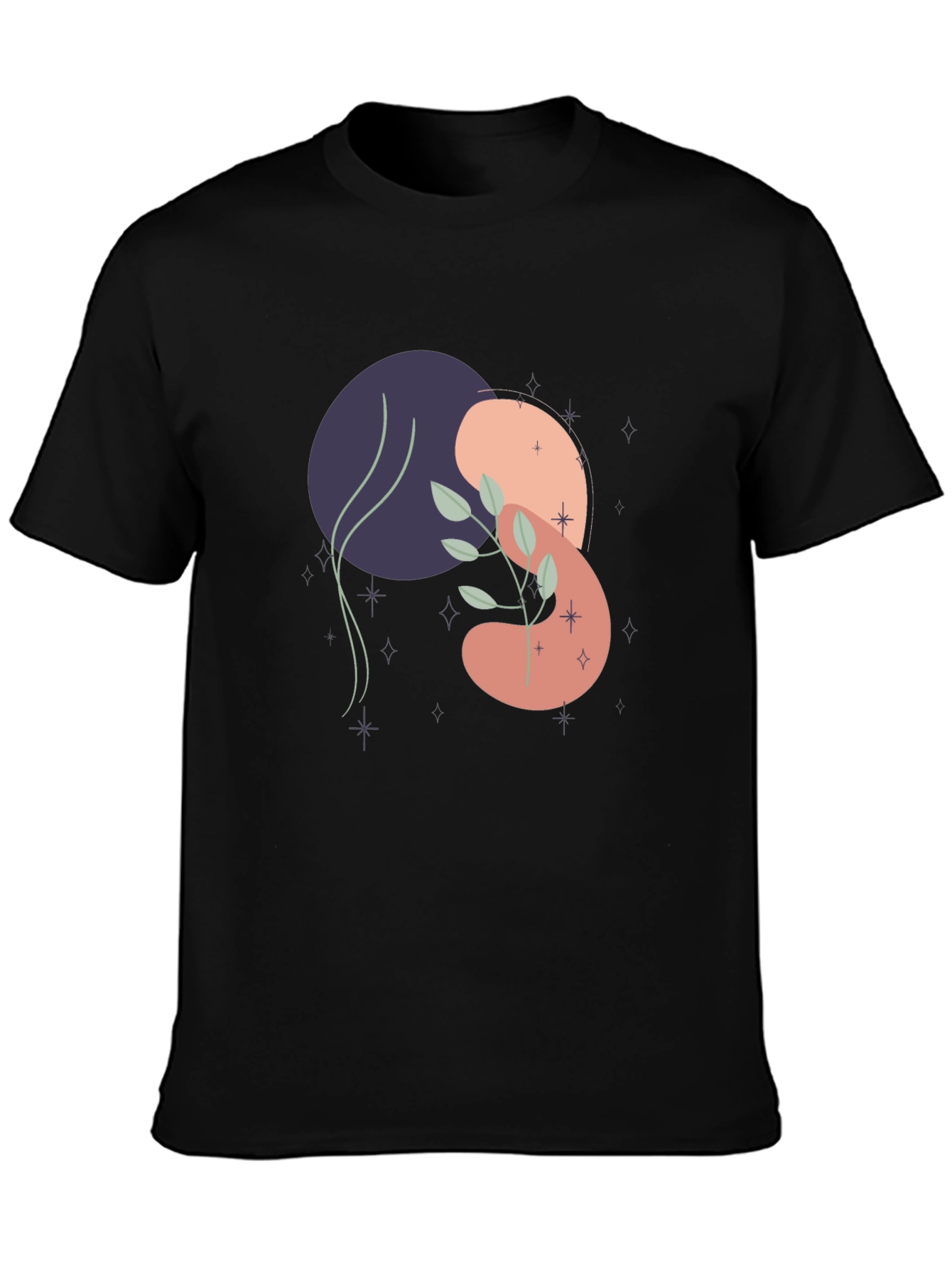 Modern Abstract Art Print Black T-Shirt