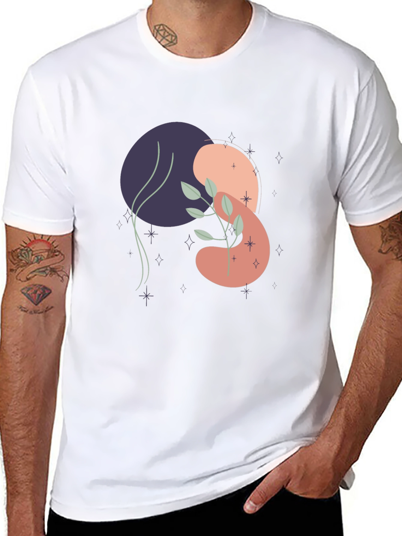 Modern Abstract Art Print Black T-Shirt
