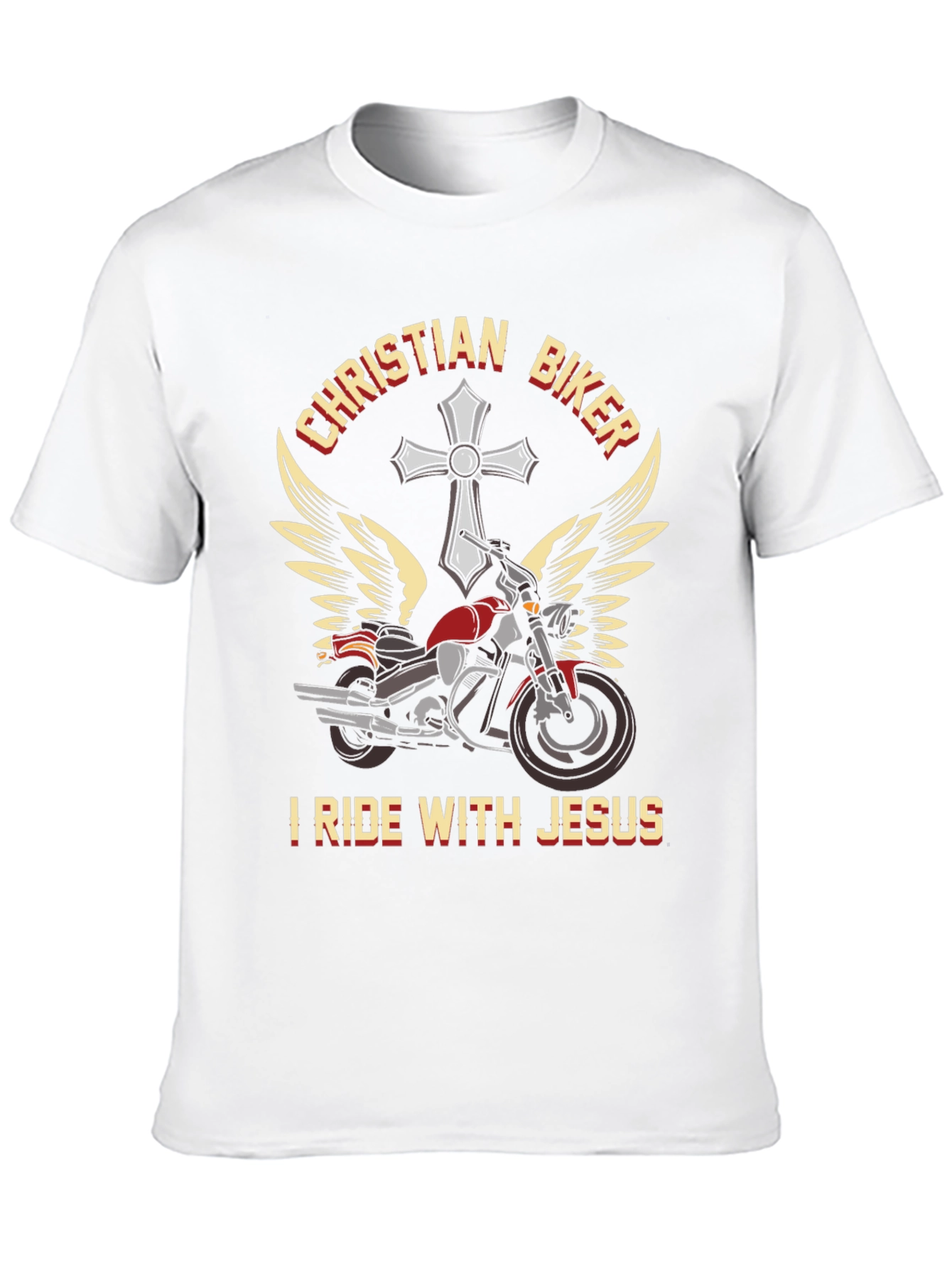 Christian Biker T-Shirt - I Ride With Jesus