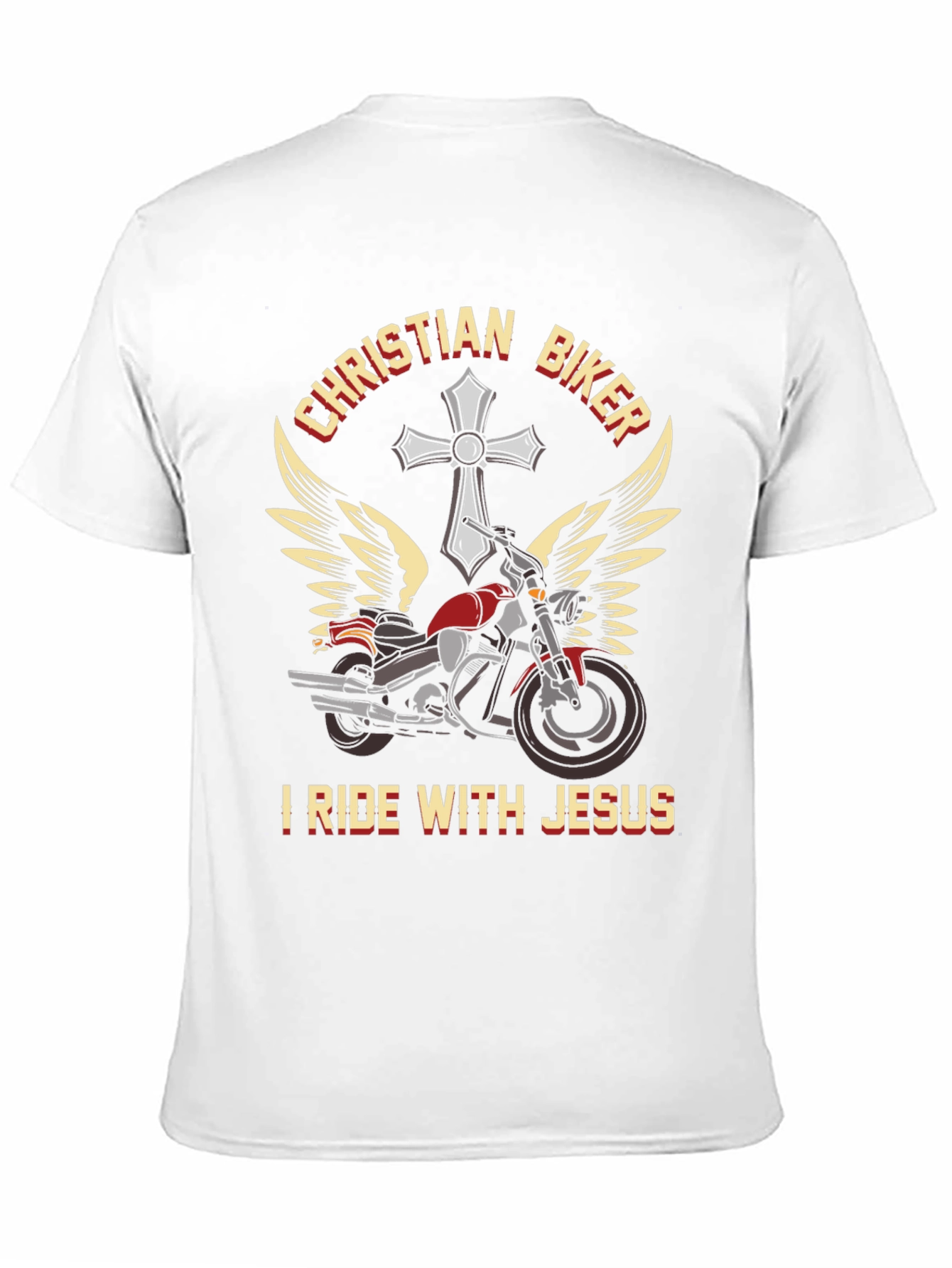 Christian Biker T-Shirt - I Ride With Jesus