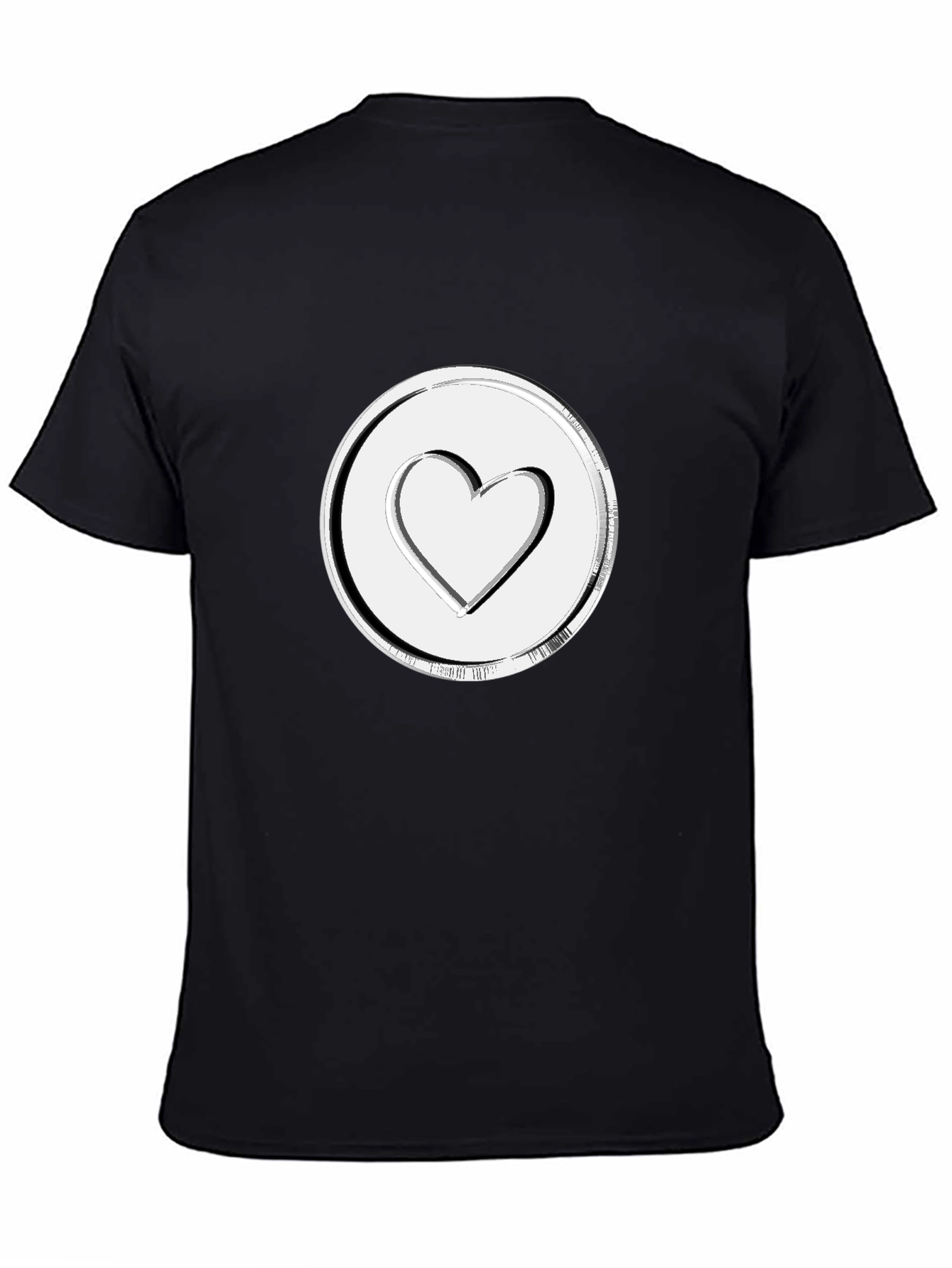 Heart Emblem Black Tee - Stylish & Modern