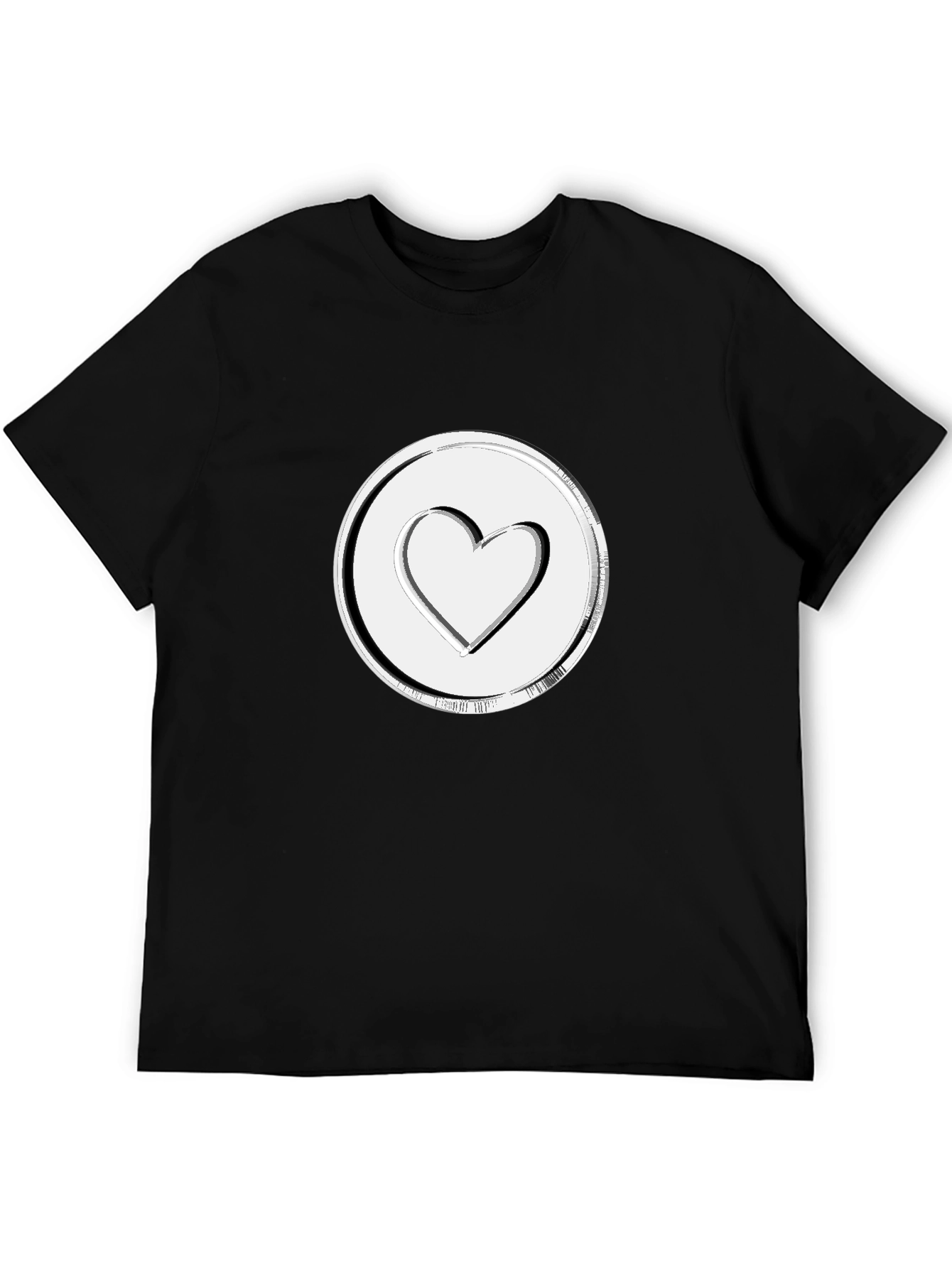 Heart Emblem Black Tee - Stylish & Modern