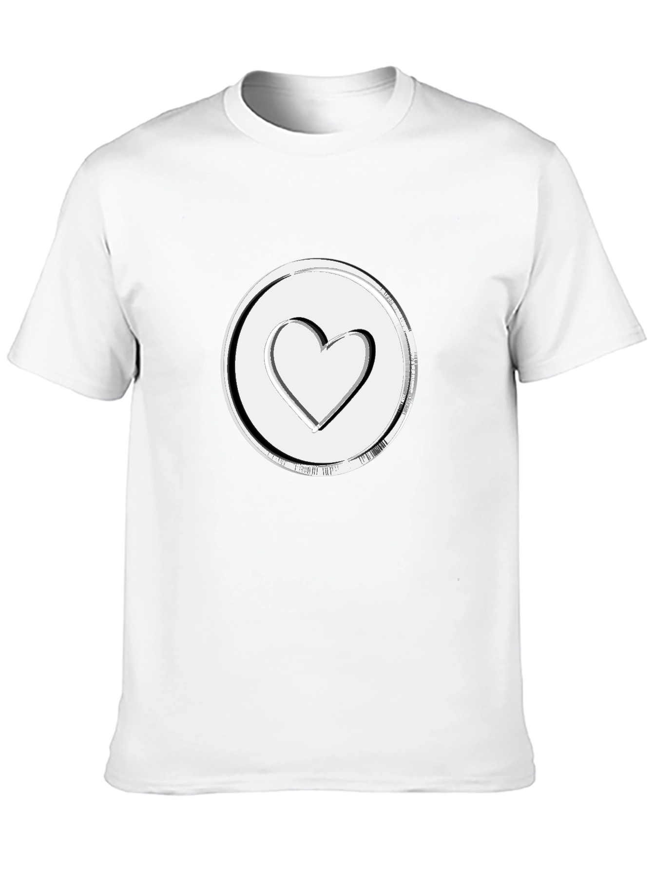 Heart Emblem Black Tee - Stylish & Modern