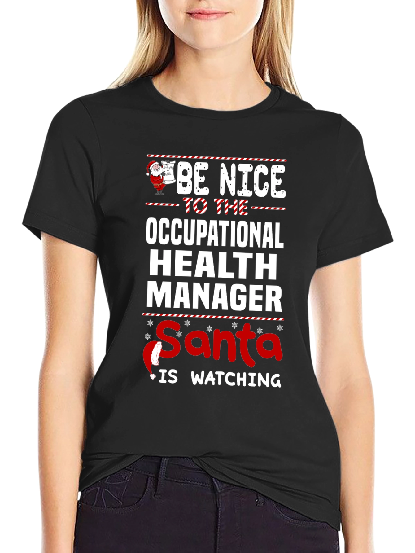 Funny Occupational Health Manager Santa Christmas T-Shirt