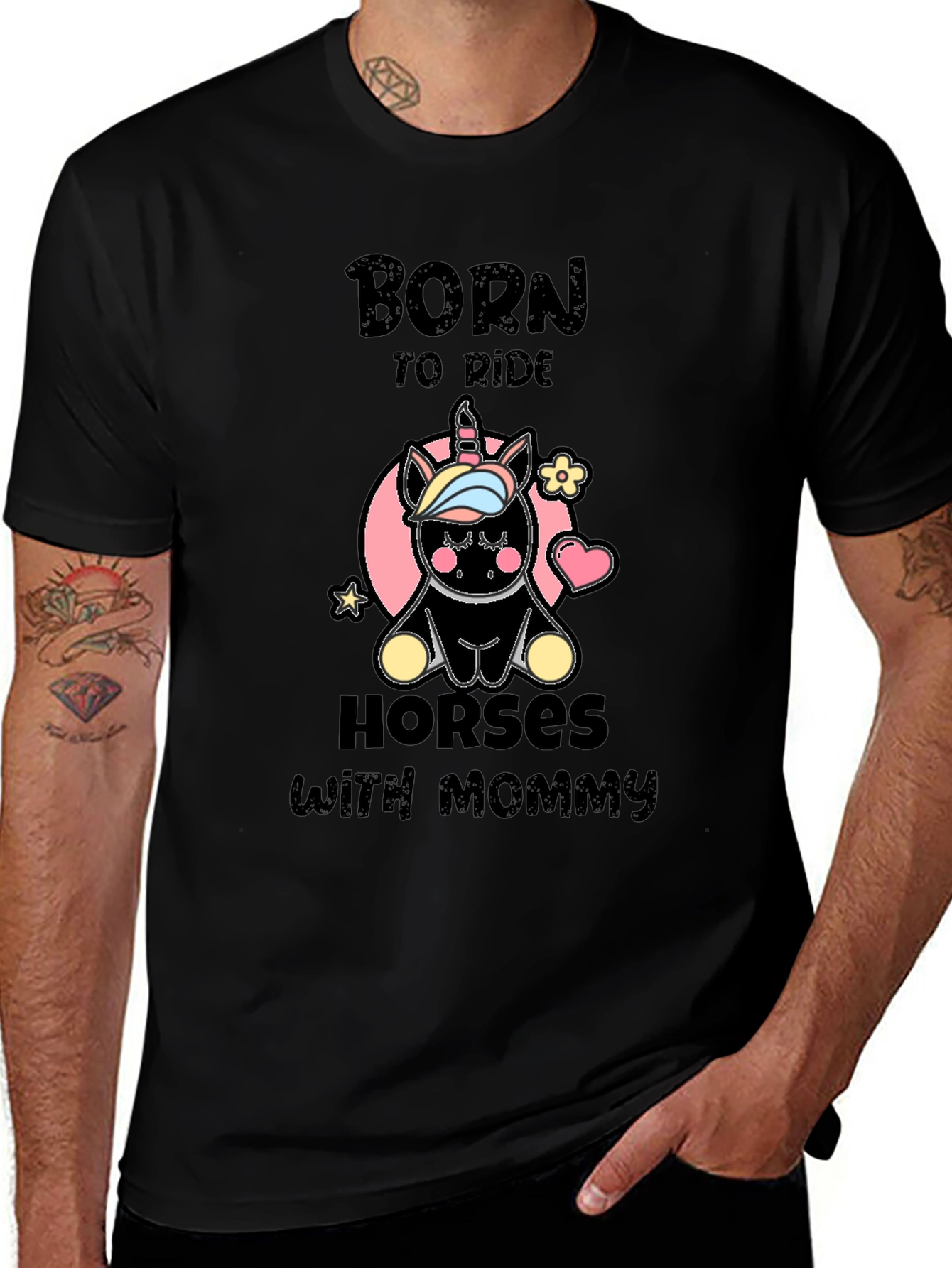 Born to Ride Horses with Mommy T-Shirt