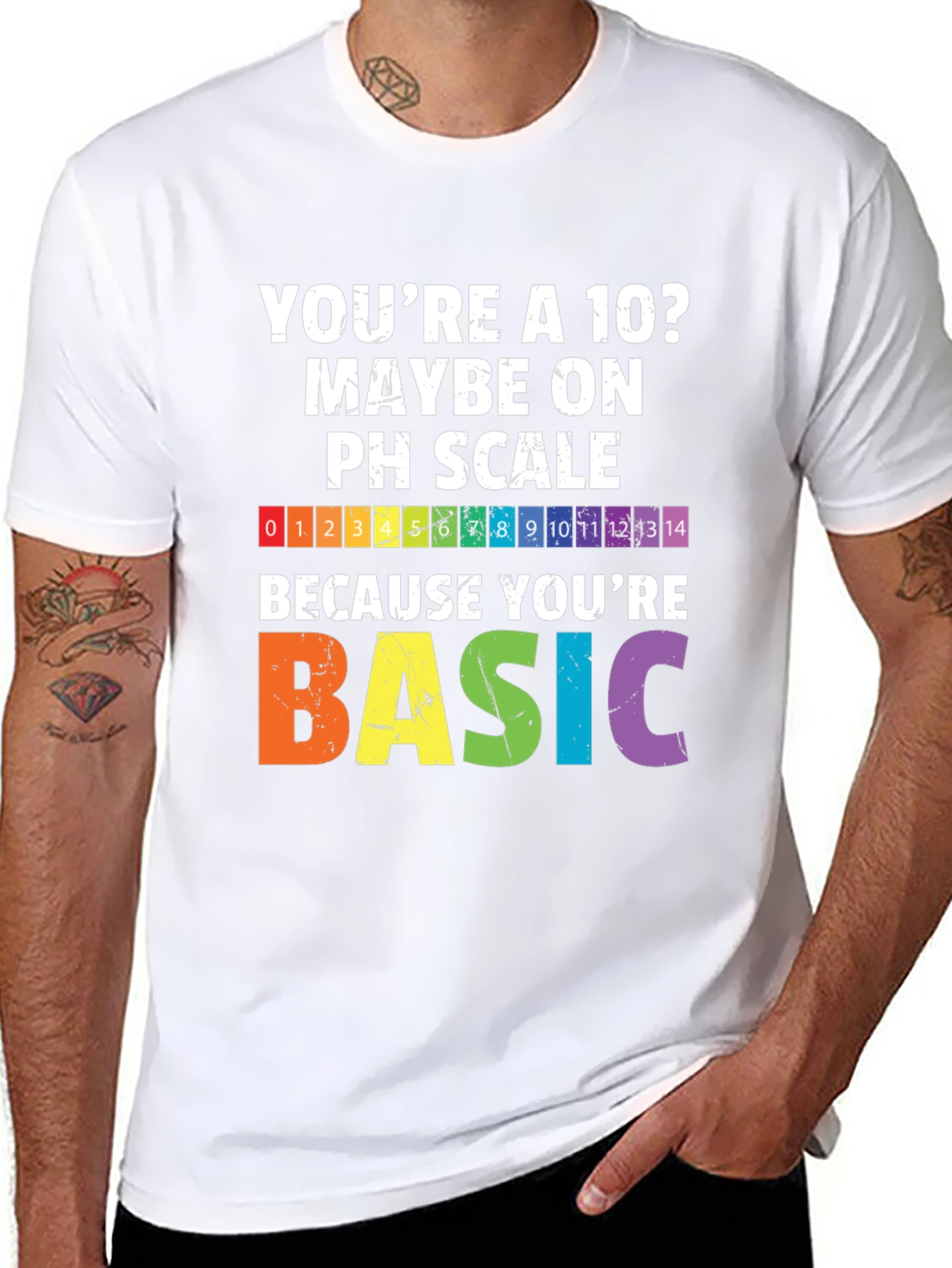 Funny Chemistry pH Scale T-Shirt - Youre Basic