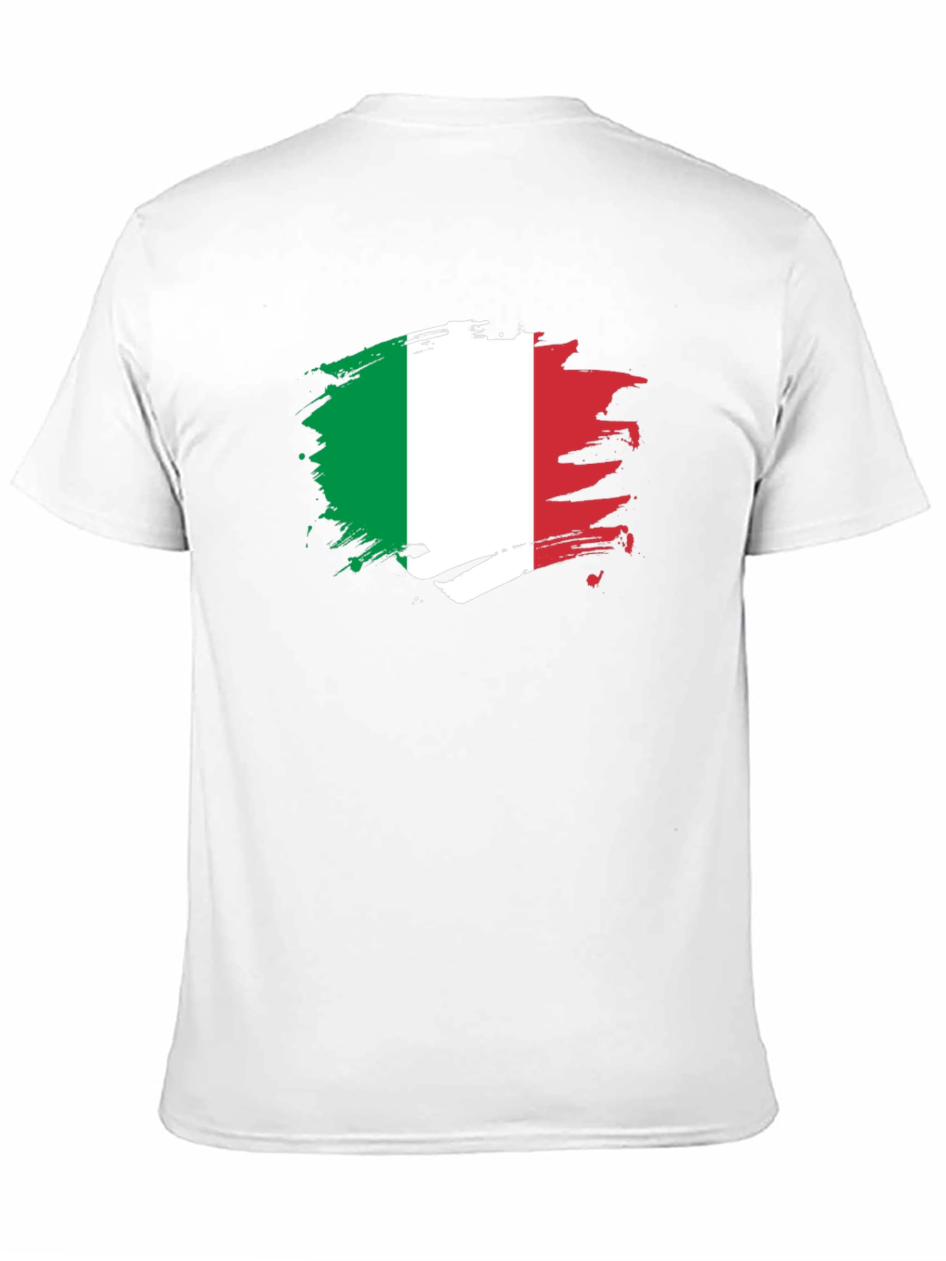 Italian Flag T-Shirt - Brush Stroke Design