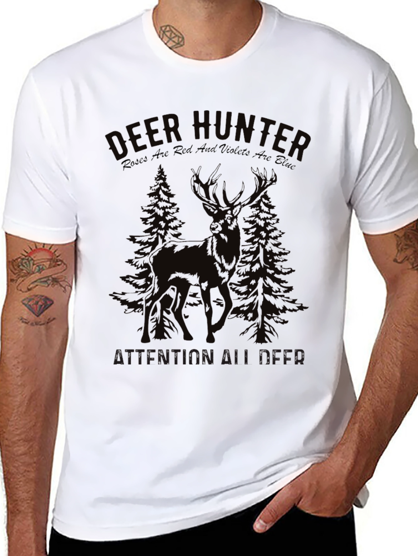 Deer Hunter Graphic T-Shirt - Mens Black Tee