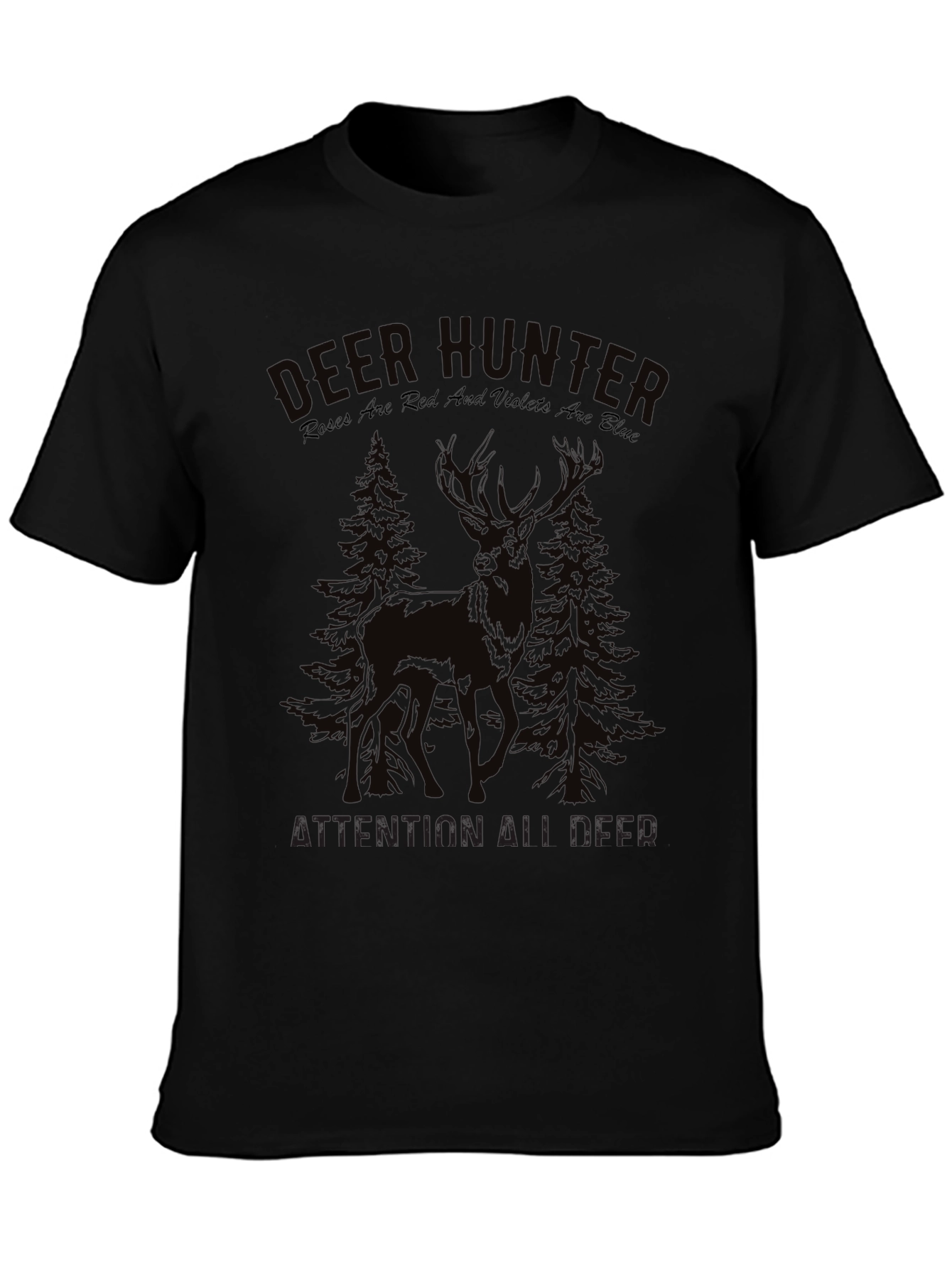 Deer Hunter Graphic T-Shirt - Mens Black Tee