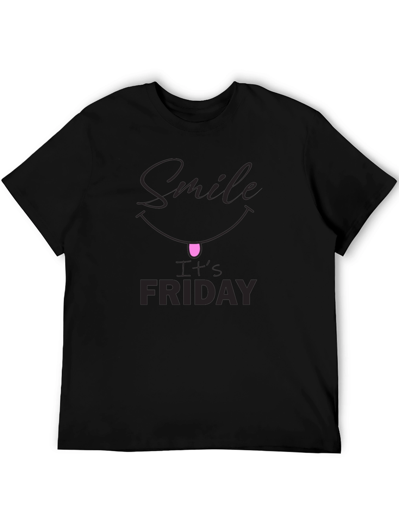 Smile Its Friday Black Graphic Tee