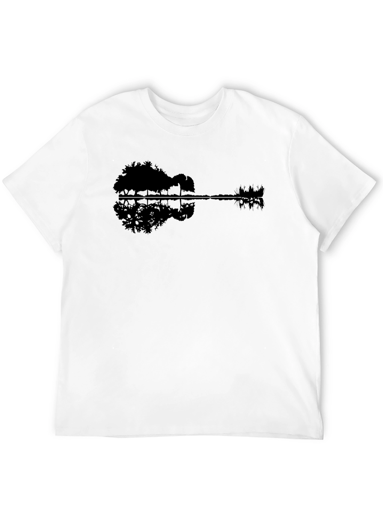 Guitar Landscape Black T-Shirt
