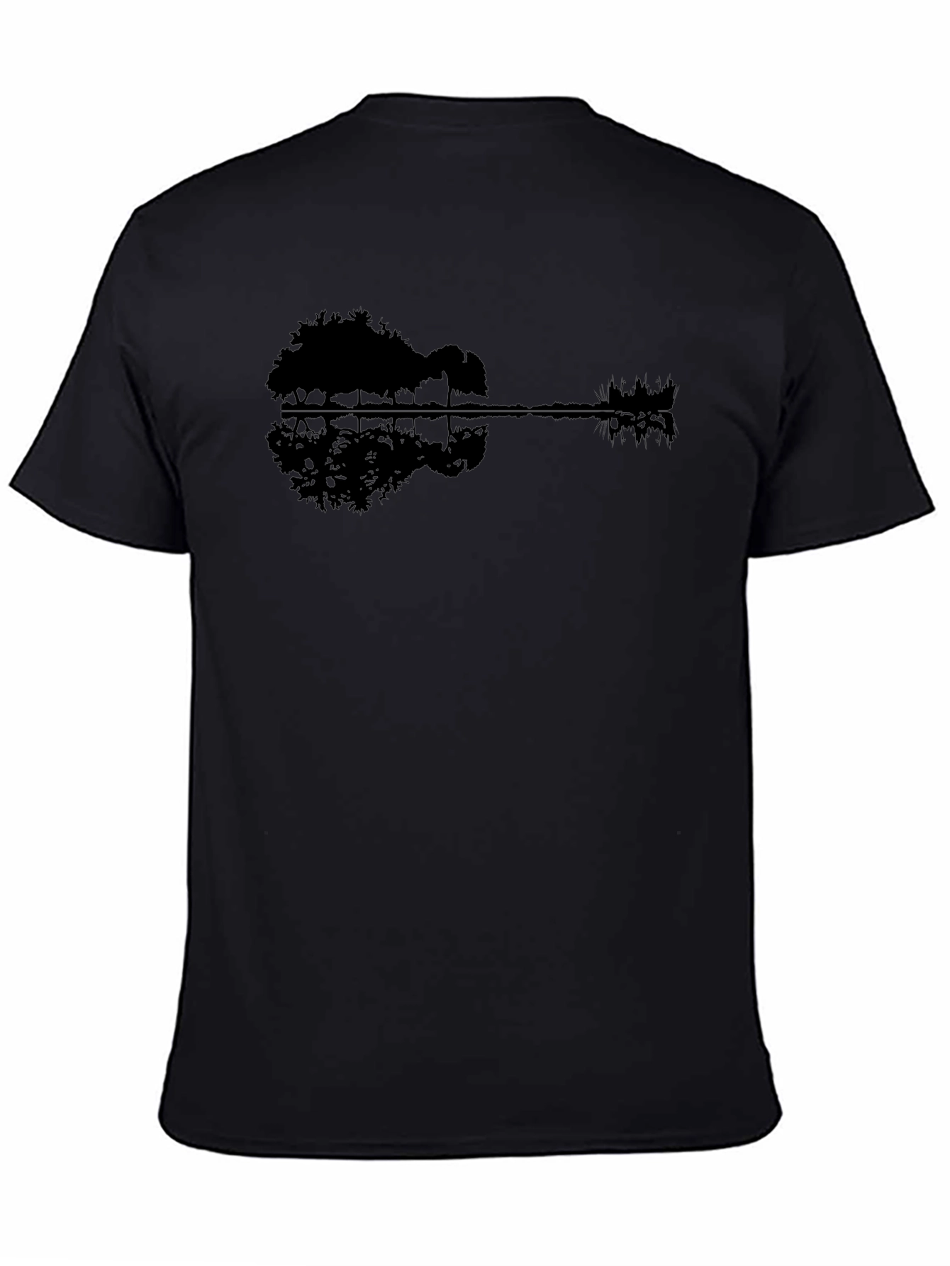 Guitar Landscape Black T-Shirt