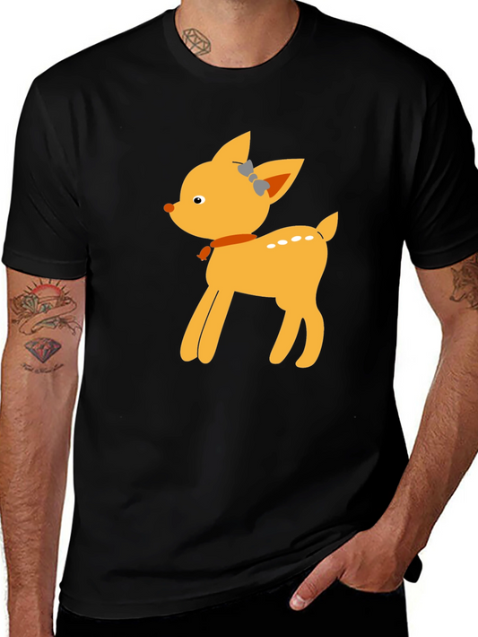 Cute Deer Graphic Tee - Black Unisex T-Shirt