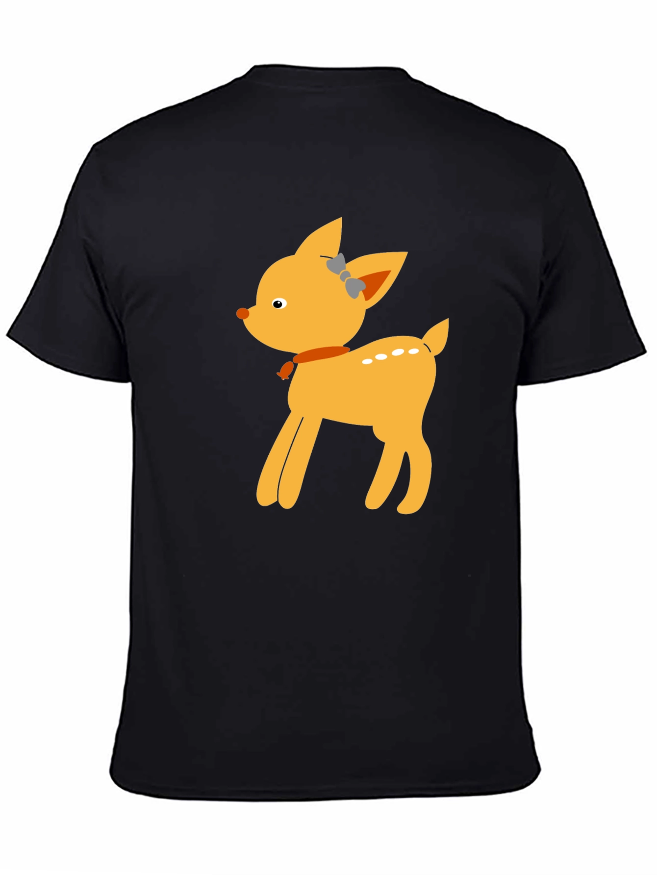 Cute Deer Graphic Tee - Black Unisex T-Shirt