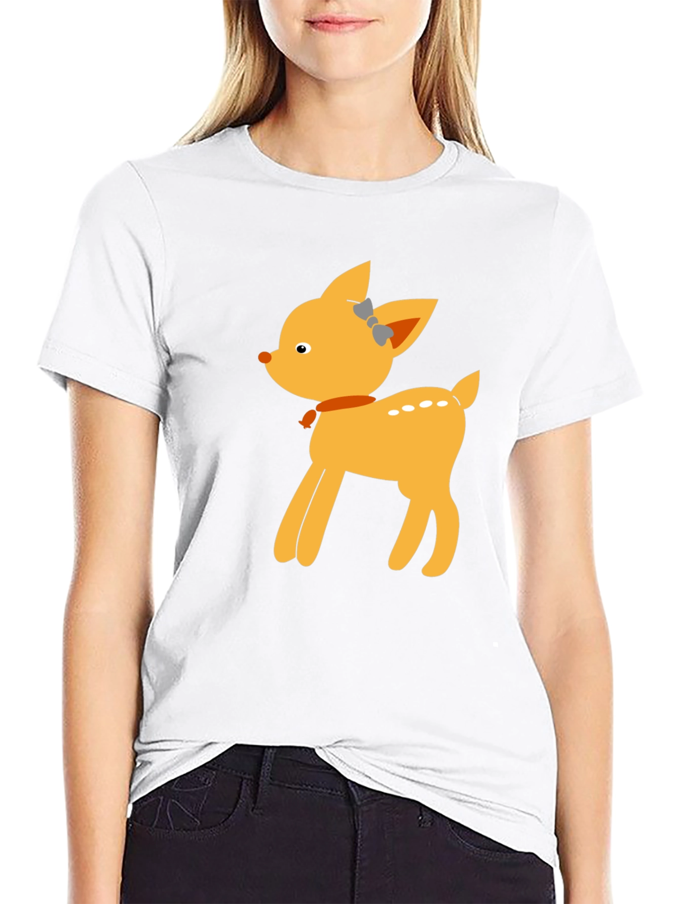 Cute Deer Graphic Tee - Black Unisex T-Shirt